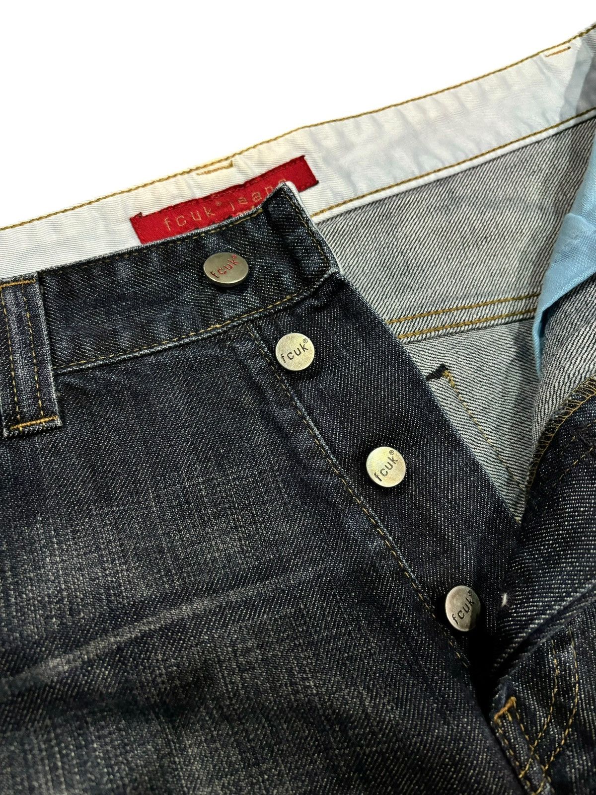 FCUK × French Connection 90s Vtg Fcuk Fuck JNCO Baggy Wide Leg Faded Jeans Size US 32 / EU 48 - 5 Thumbnail