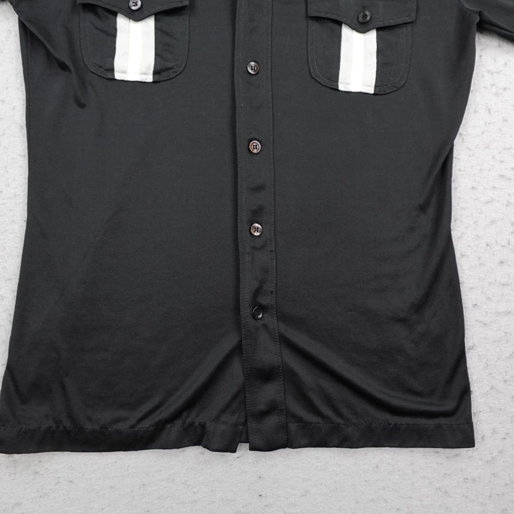 Lancel VINTAGE Lancer Shirt Mens M Black White Stripe Button Up Dagger 70s Disco Size US M / EU 48-50 / 2 - 3 Thumbnail