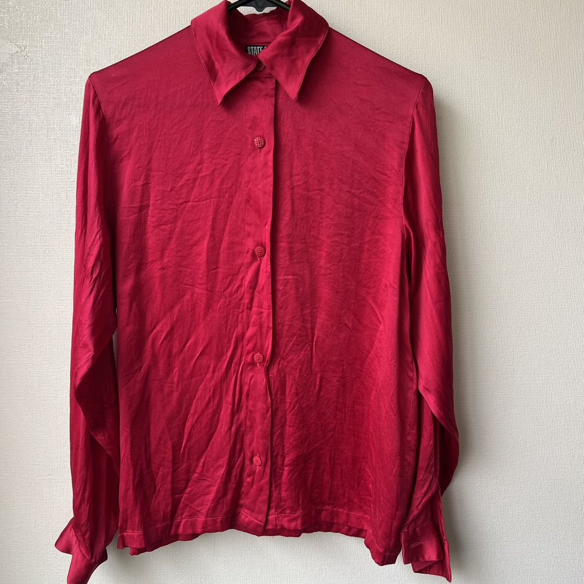 Claude Montana Vintage Claude Montana Silk Blouse Italy Size 42 Maroon Red Size M / US 6-8 / IT 42-44 - 1 Thumbnail