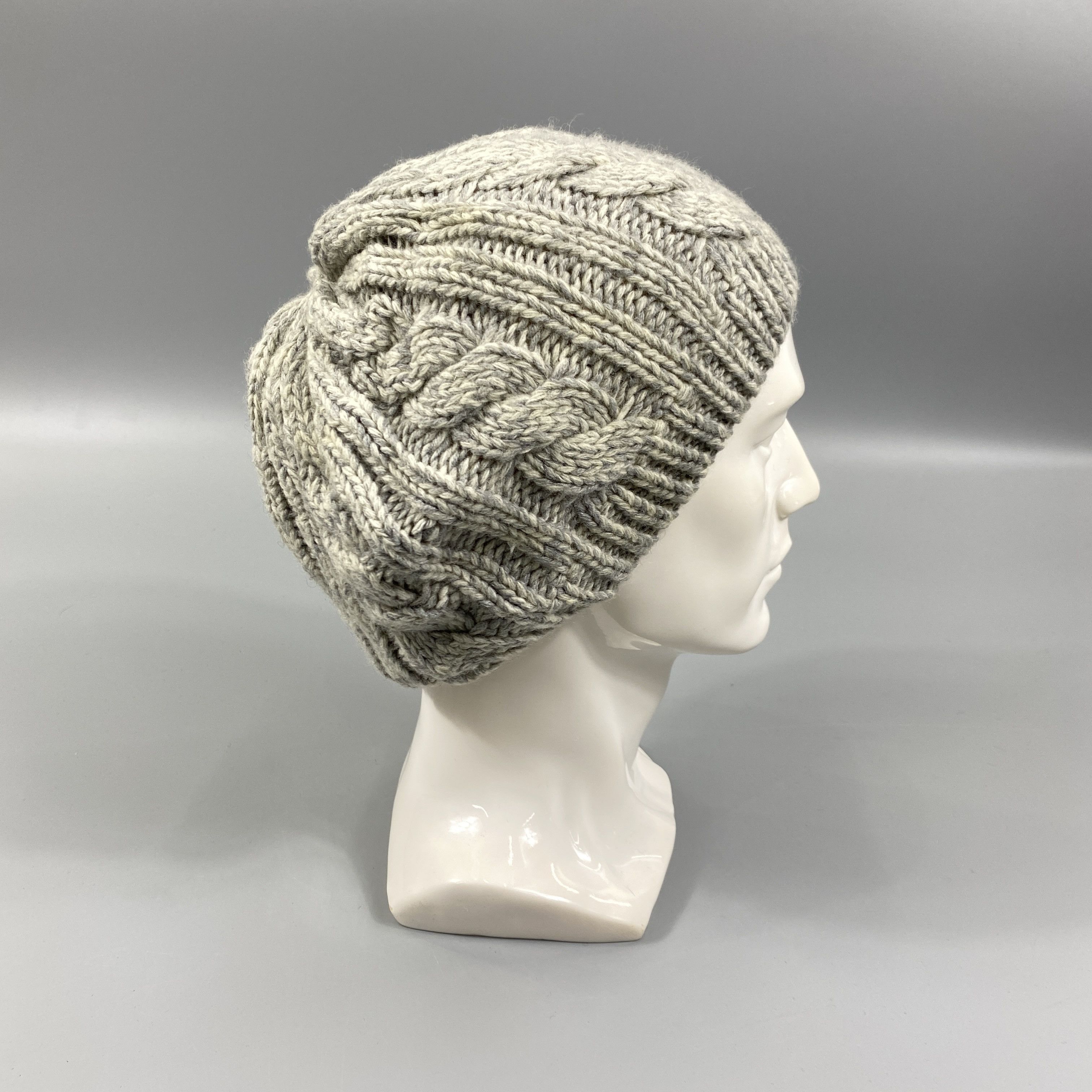 Japanese Brand Crochet Cable Knit Beanie Hats -BN1085 Size ONE SIZE - 3 Thumbnail