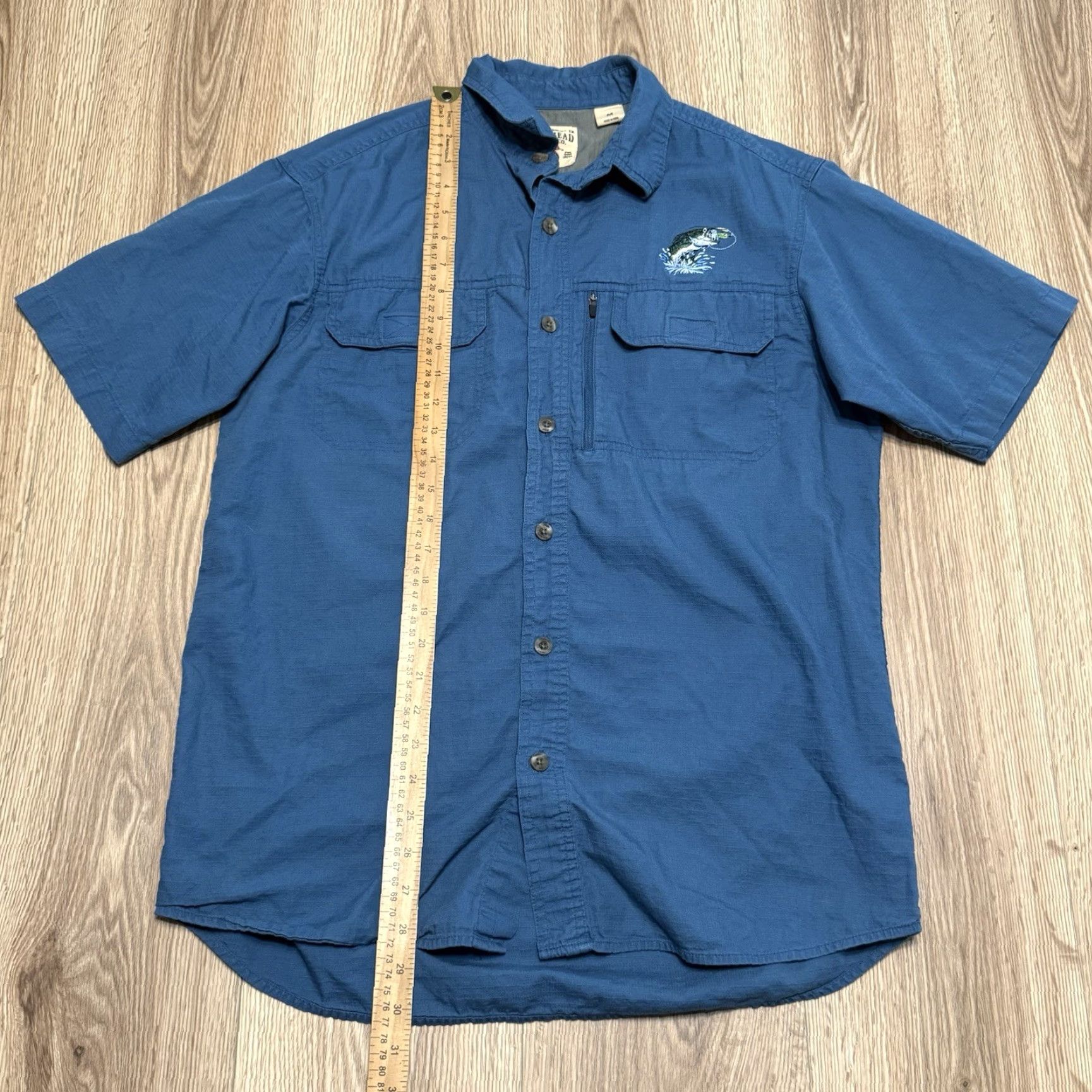 Vintage VINTAGE Red Head Brand Men’s Short Sleeve Button-Up Shirt M Blue Pockets Embroidered Fish Size US M / EU 48-50 / 2 - 3 Thumbnail