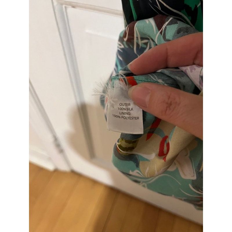 Other Saloni Green Floral Silk Eden Dress Size US 0, UK4, XS (NWT) Size XS / US 0-2 / IT 36-38 - 8 Thumbnail