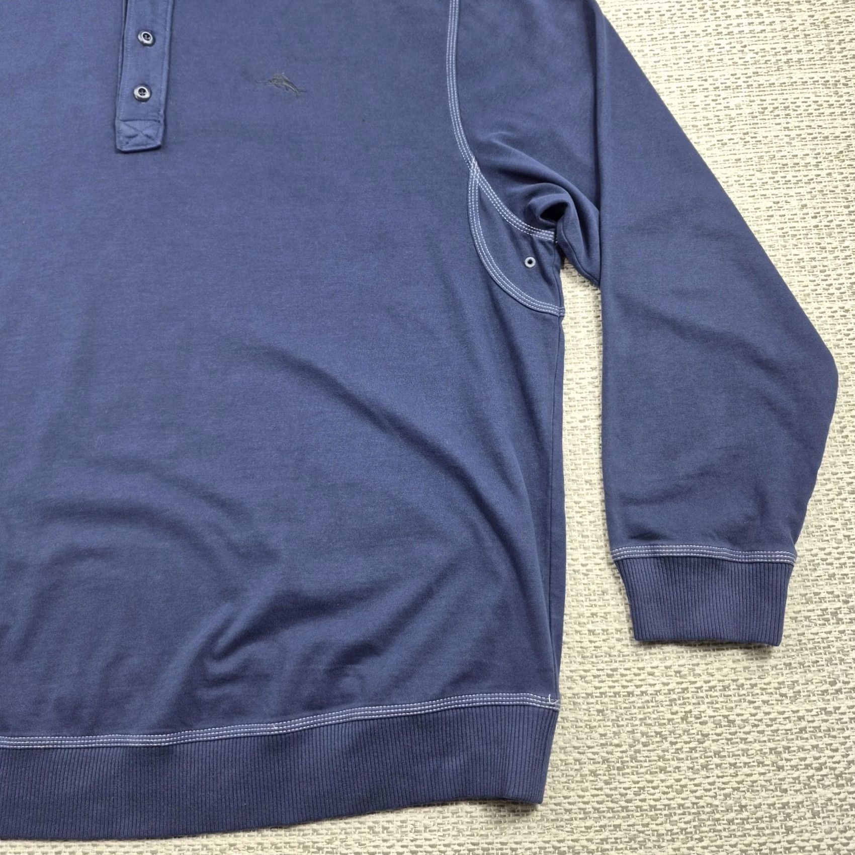 Tommy Bahama Tommy Bahama Shirt Mens 2XL Blue Pro Leisure Sweatshirt Henley Relax Long Sleeve Size US XXL / EU 58 / 5 - 2 Thumbnail