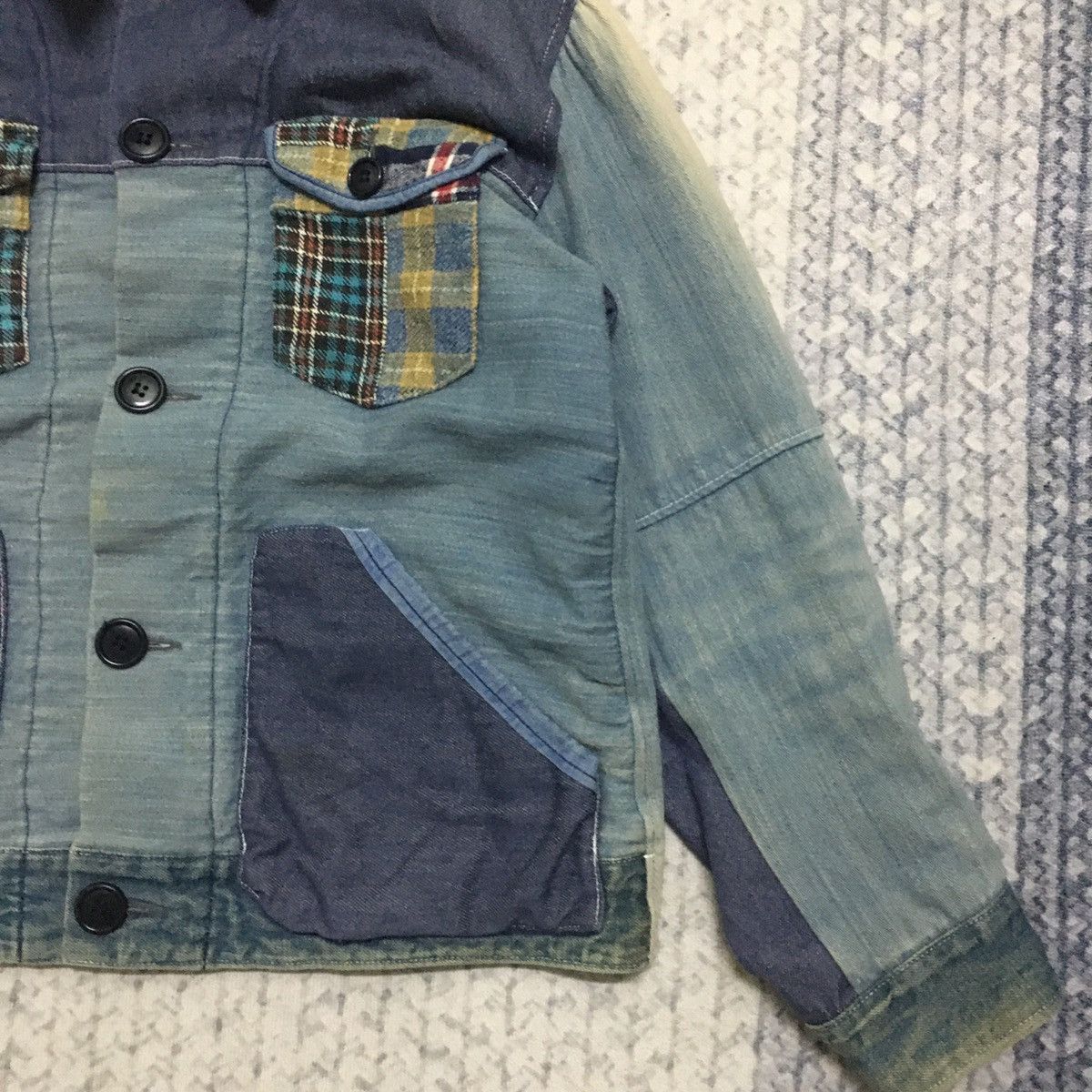 HOLLYWOOD RANCH MARKET Rare HR Market Artisanal Patchwork Denim Jacket Size US S / EU 44-46 / 1 - 5 Thumbnail