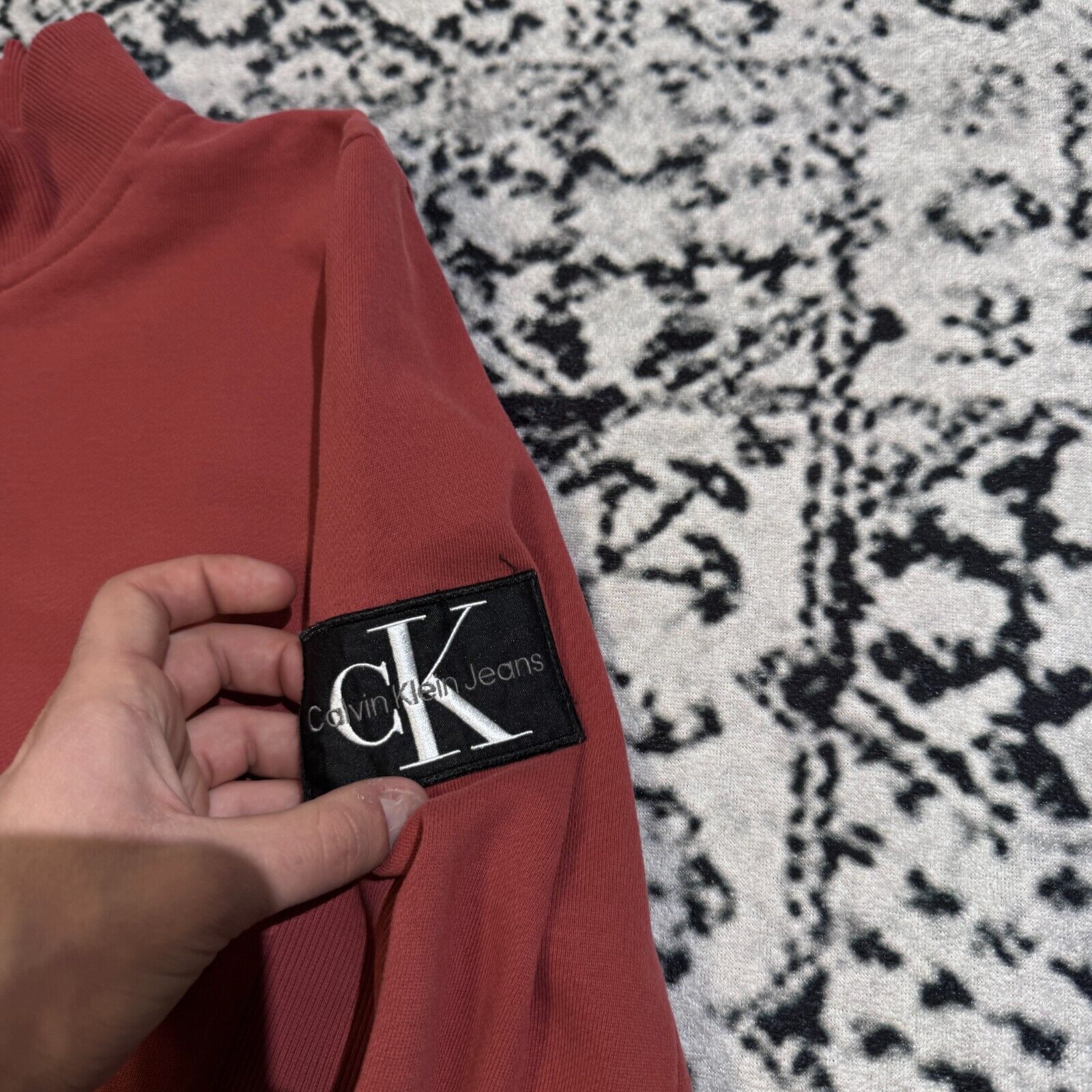 Calvin Klein × Vintage Calvin Klein Unisex Red Cotton Halfzip Sweatshirt Size M Size US M / EU 48-50 / 2 - 6 Thumbnail