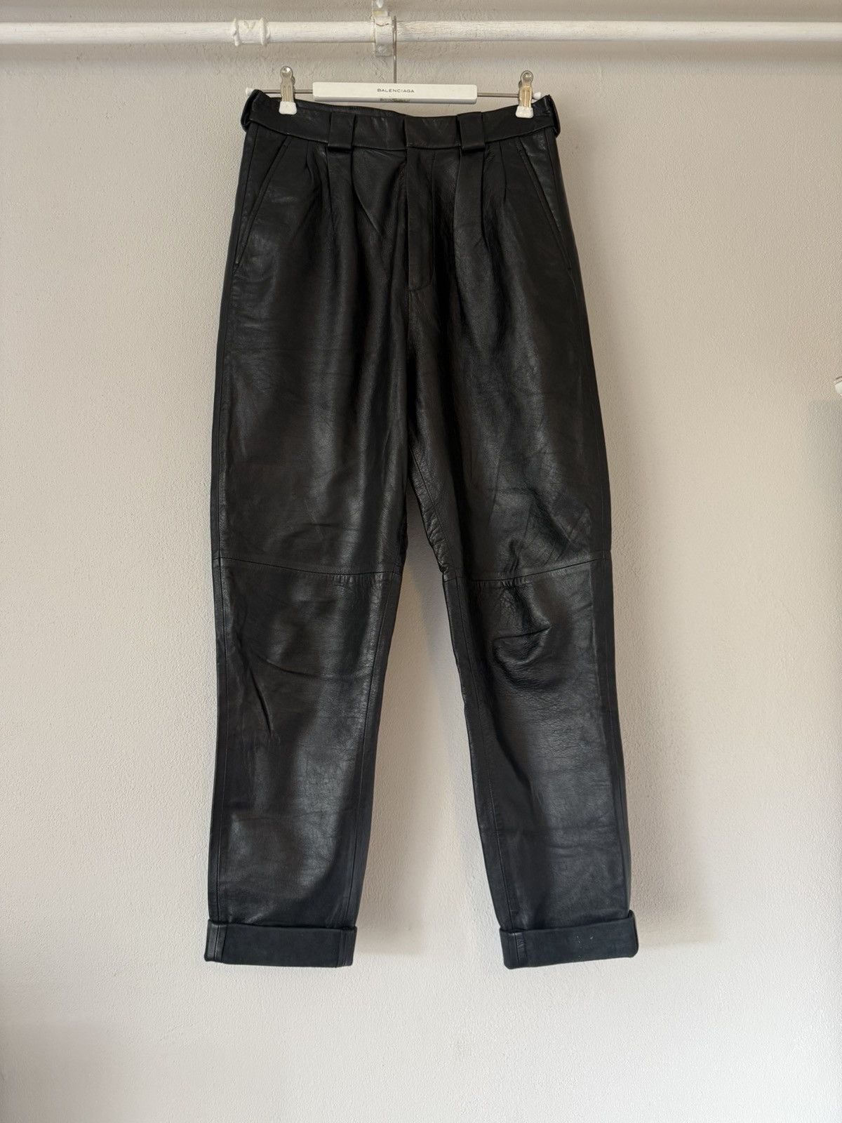 Givenchy Givenchy Lambskin Pleated Trousers in Black Size US 30 / EU 46 - 3 Thumbnail