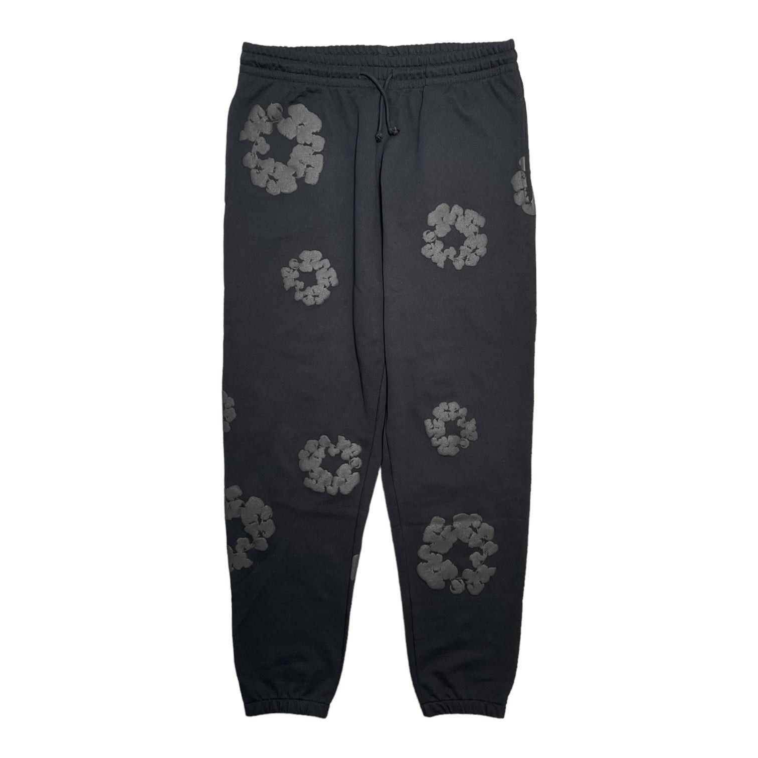 image of Denim Tears Tonal Wreath Sweatpants Black Pre-Owned, Men's (Size 38)