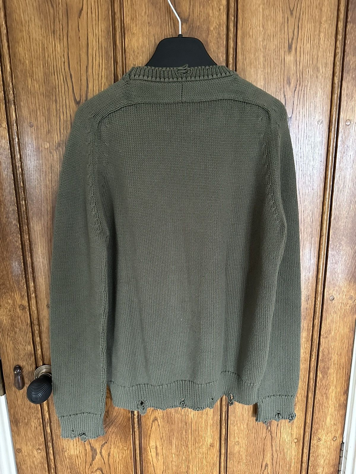 Saint Laurent Paris $990 FW21 Saint Laurent Green destroyed knit sweater L Size US L / EU 52-54 / 3 - 17 Thumbnail