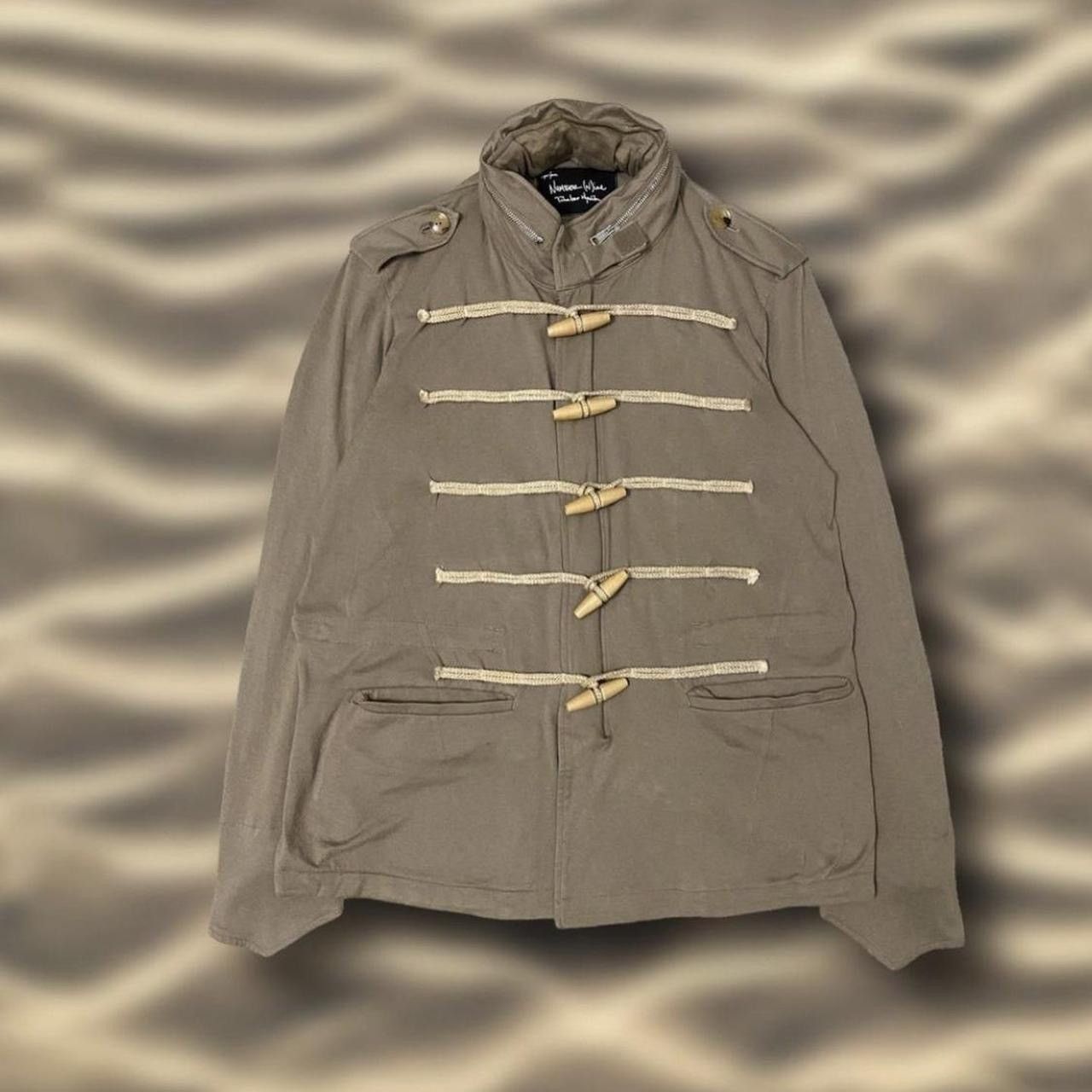 image of Number N Ine Number (N)Ine Ss/2008 Toggle Button Hidden Hooded Jacket in Beige, Men's (Size Medium)