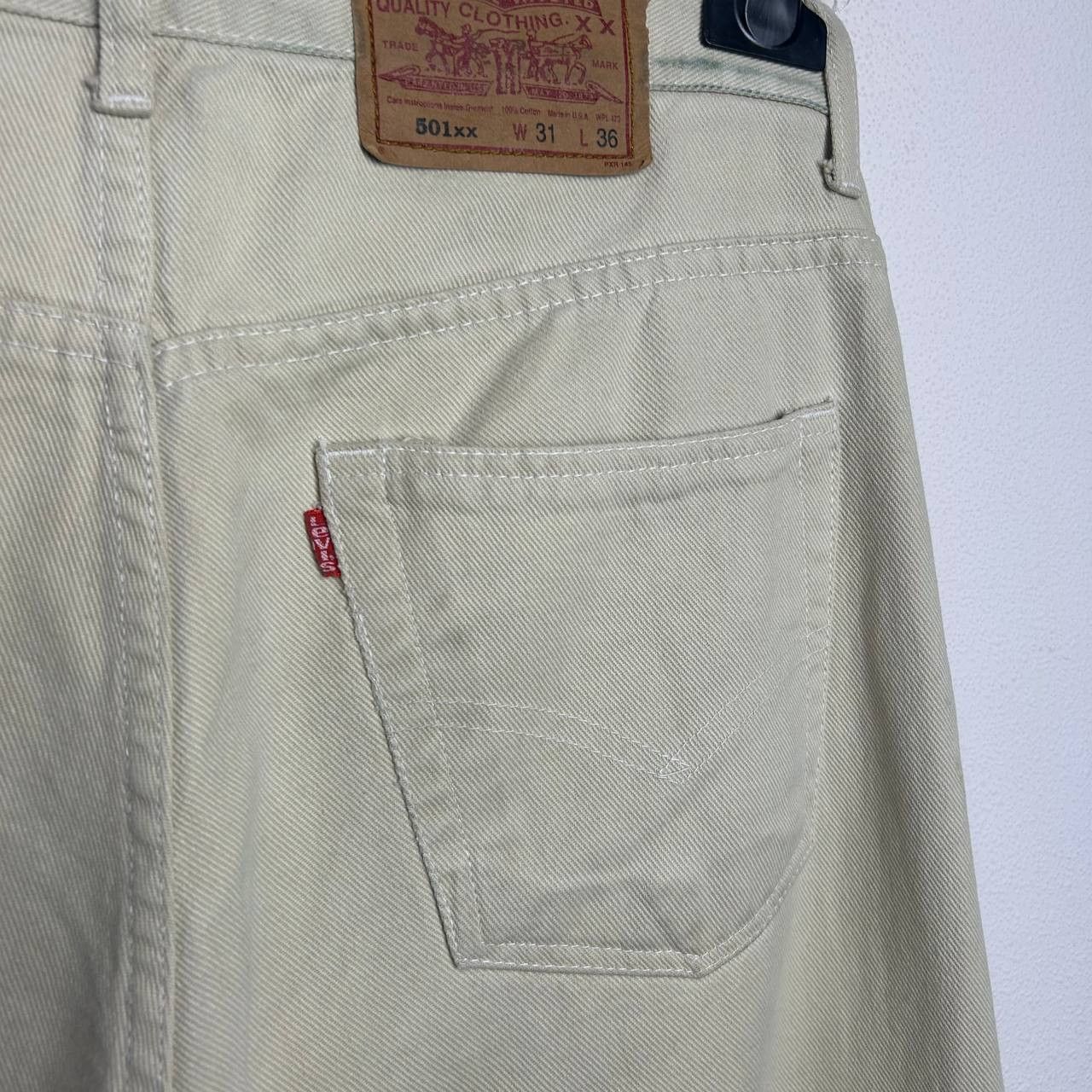 Levi's Vintage Clothing Vintage Levis 501xx Made In USA beige denim jeans Size US 34 / EU 50 - 3 Thumbnail