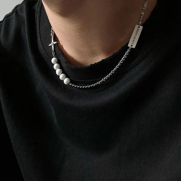 Jewelry Ichiko x Mina Fashion Reflective Pearl Couple Clavicle Chain Size ONE SIZE - 2 Thumbnail