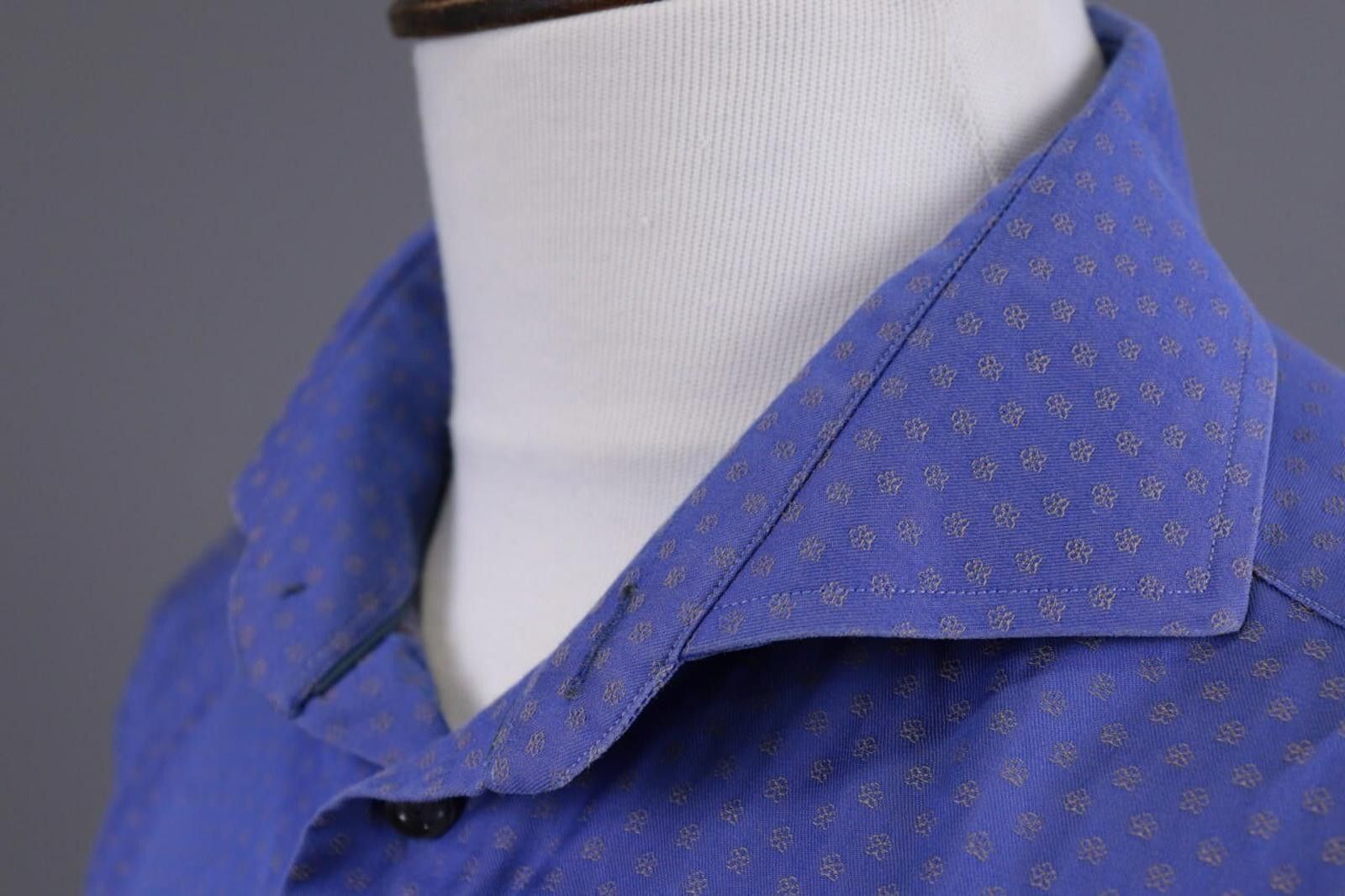 Eton Eton Slim Blue Floral Long Sleeve Button Down Shirt Size 44 Size US M / EU 48-50 / 2 - 9 Thumbnail