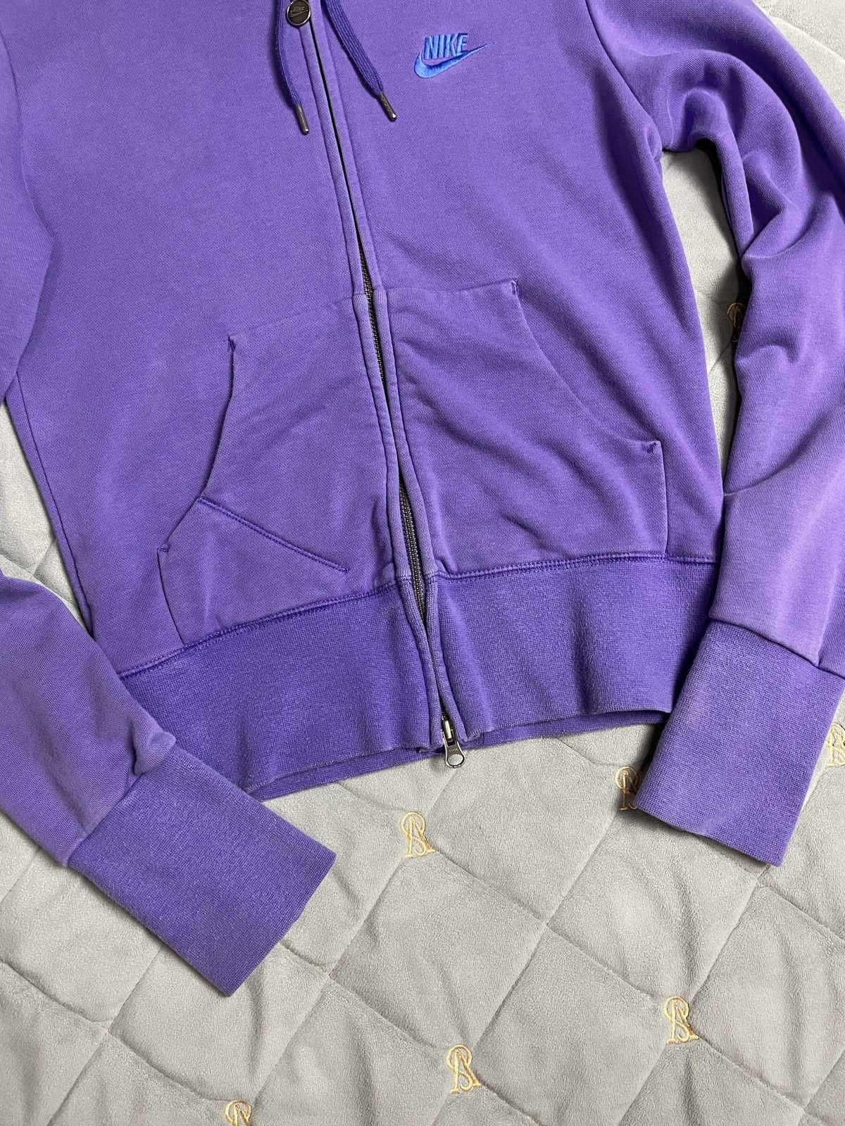 Vintage Vintage Y2K Nike Mini Swoosh Zip Hoodie Purpel Size S / US 4 / IT 40 - 3 Thumbnail