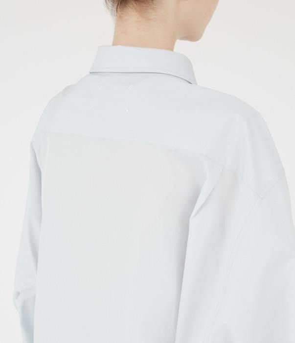 Maison Margiela o1bcso1str0526 Long Poplin Shirt in Light Blue Size M / US 6-8 / IT 42-44 - 7 Thumbnail