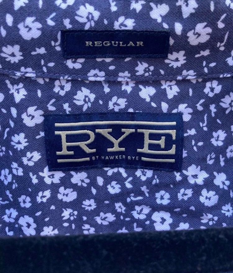 Rye Decker Blue Rye Navy Floral Print Shirt Size US XL / EU 56 / 4 - 6 Thumbnail