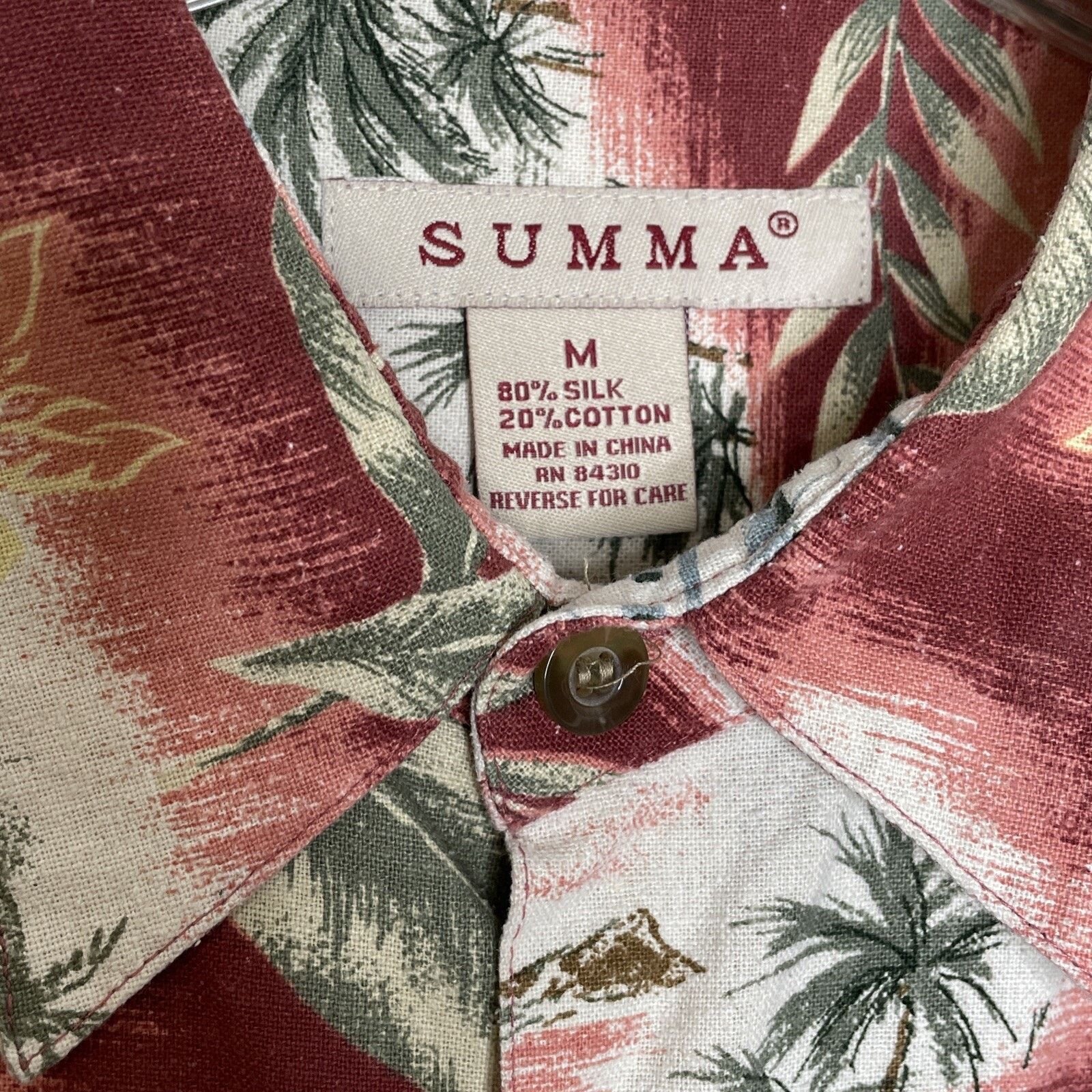 Other SUMMA Men's M Button Up Hawaiian Shirt Silk Cotton Blend Size US M / EU 48-50 / 2 - 8 Thumbnail