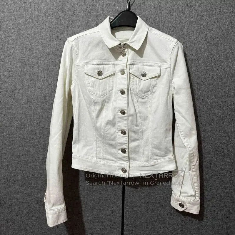 Burberry Burberry White Cotton Embroidered Jacket. Size S / US 4 / IT 40 - 1 Thumbnail