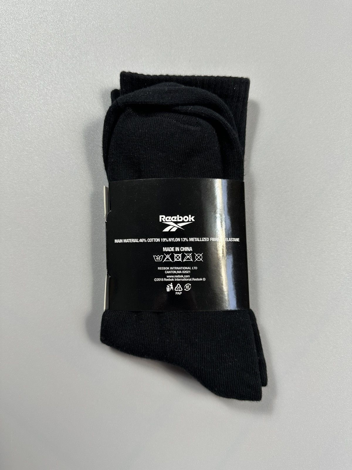 Vetements Black Reebok Edition Metal Logo Socks Vetements