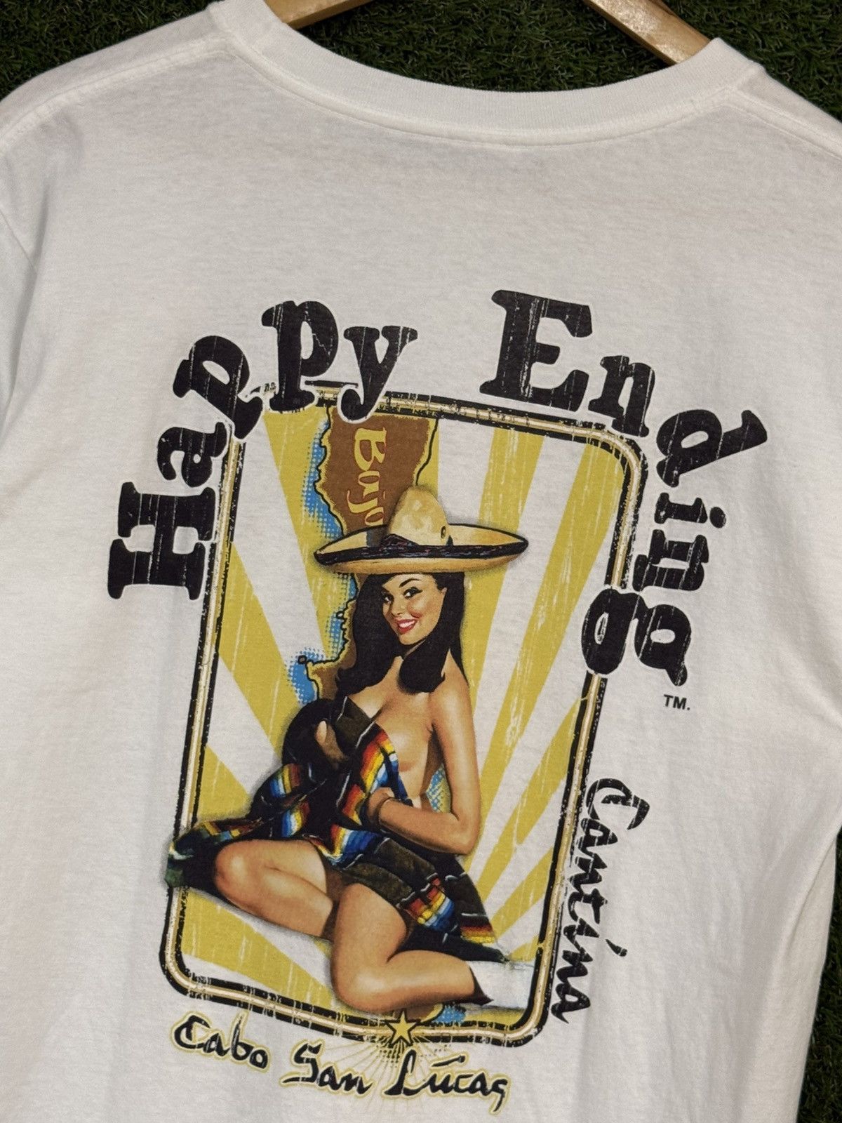 Vintage Vintage Sexy Woman Happy Ending Card Tee White Medium Size US M / EU 48-50 / 2 - 2 Thumbnail