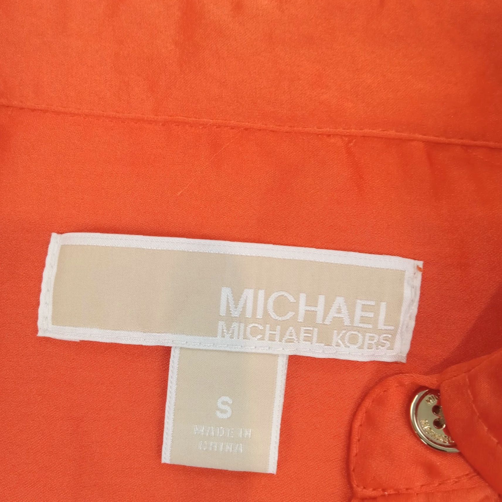 Michael Kors Michael Kors Women's Orange Long Sleeve Button Up Blouse Lightweight Casual Shirt Small Size S / US 4 / IT 40 - 5 Thumbnail
