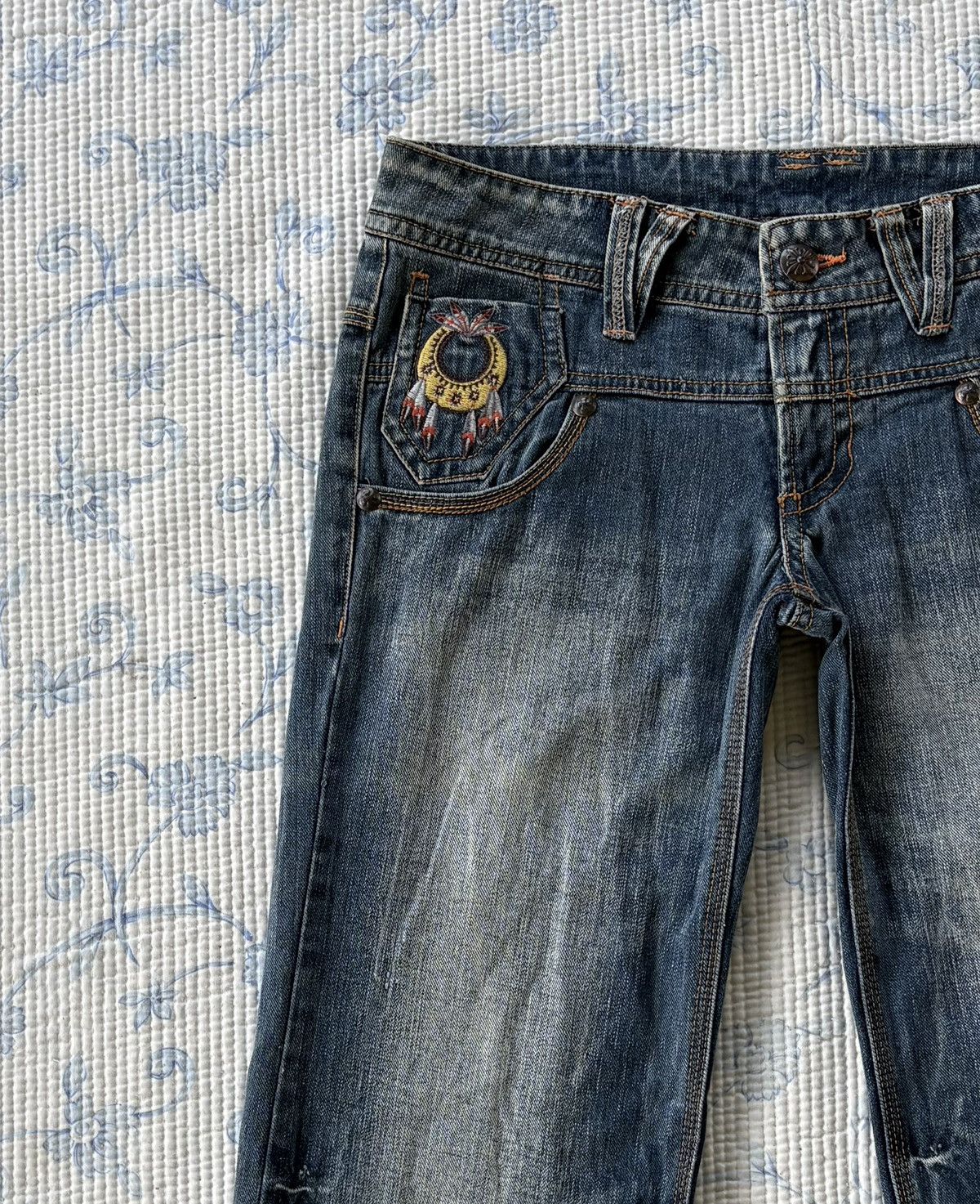 Japanese Brand Japanese Genes Native American Embroidered Bootcut Y2K Jeans Size US 32 / EU 48 - 4 Thumbnail