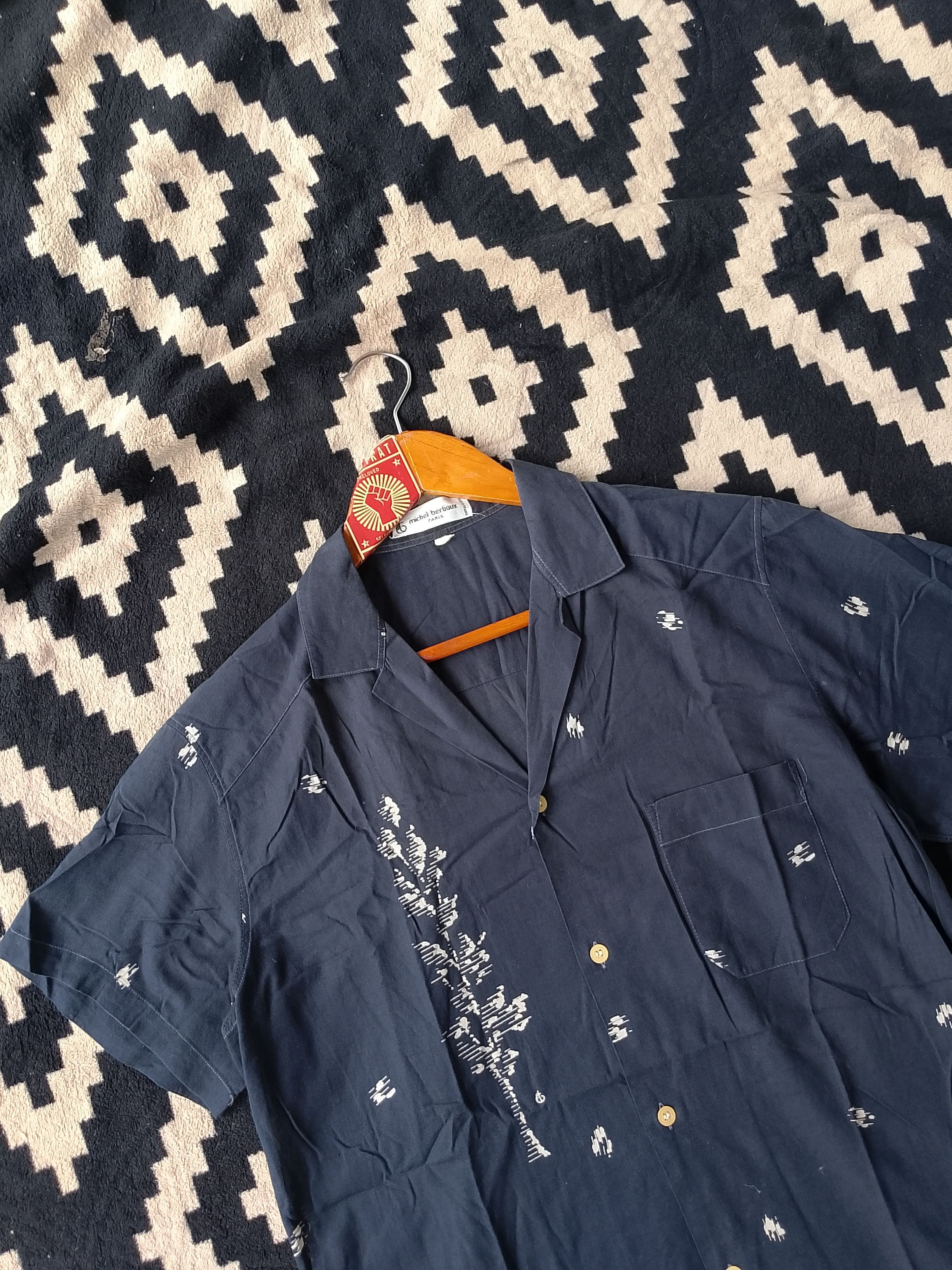 Vintage Michel Bertioux Circa 80s ​90s France Cuban Collar Shirt Size US M / EU 48-50 / 2 - 3 Thumbnail
