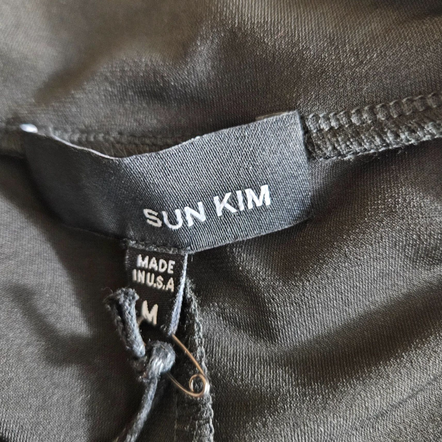 Vintage Sun Kim Womens Tunic M Solid Black 3/4 Sleeve Grommets Shirt Womens Med Black Sun Kim Tunic Size M / US 6-8 / IT 42-44 - 6 Thumbnail