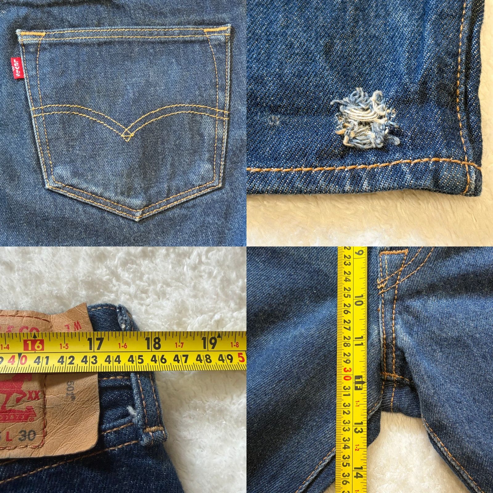 Levi's Levi's 501 Jeans Mens 36 x 30 Regular Straight Denim Blue Shrink-To-Fit Button Fly 5-Pocket Size US 36 / EU 52 - 9 Thumbnail