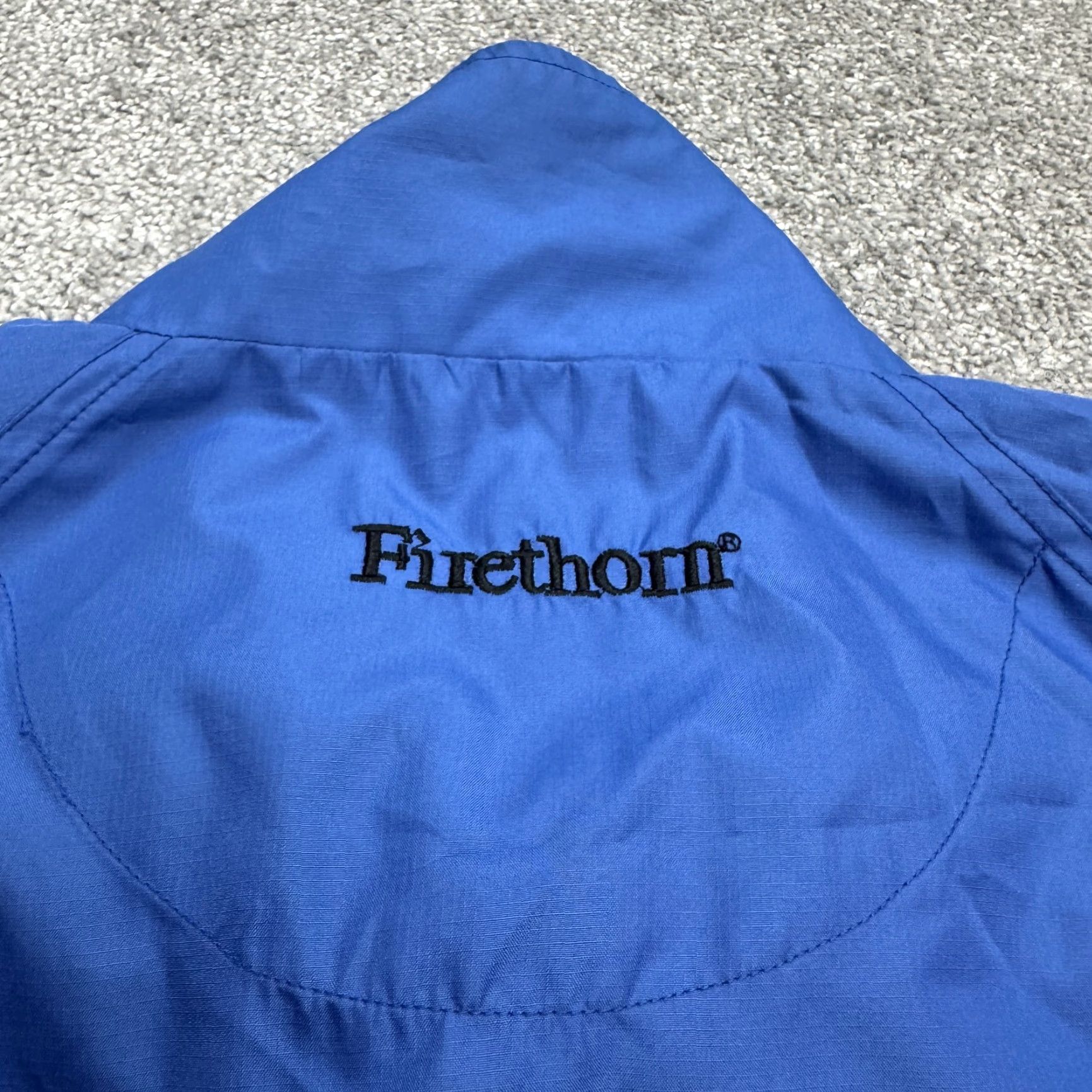 Vintage Firethorn Windbreaker Jacket Mens Medium Blue Short Sleeve 1/4 Snap Casual Golf Breathable Pockets Logo Size US 31 - 6 Thumbnail