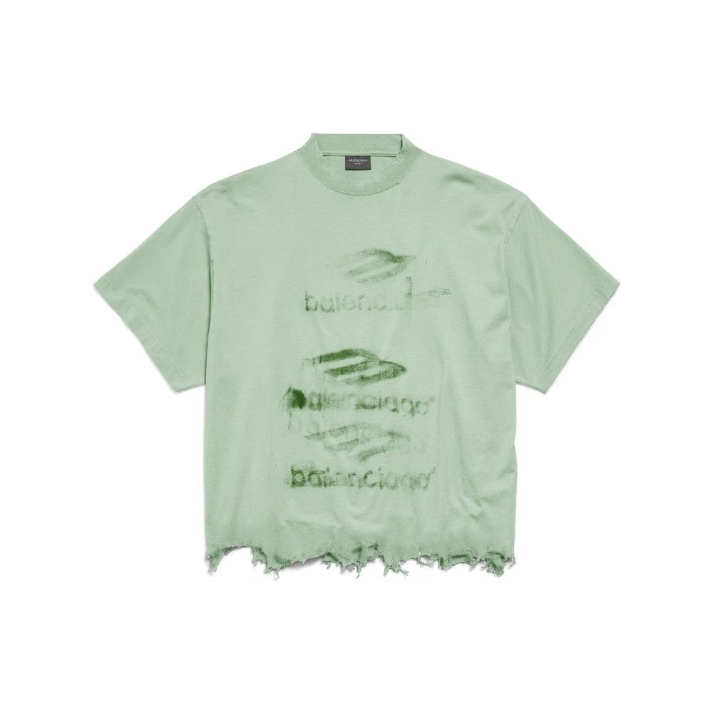 Balenciaga o1tr1nto0526 555 / DIY Imprint Cropped T-Shirt in Sage Green Size US XL / EU 56 / 4 - 1 Thumbnail