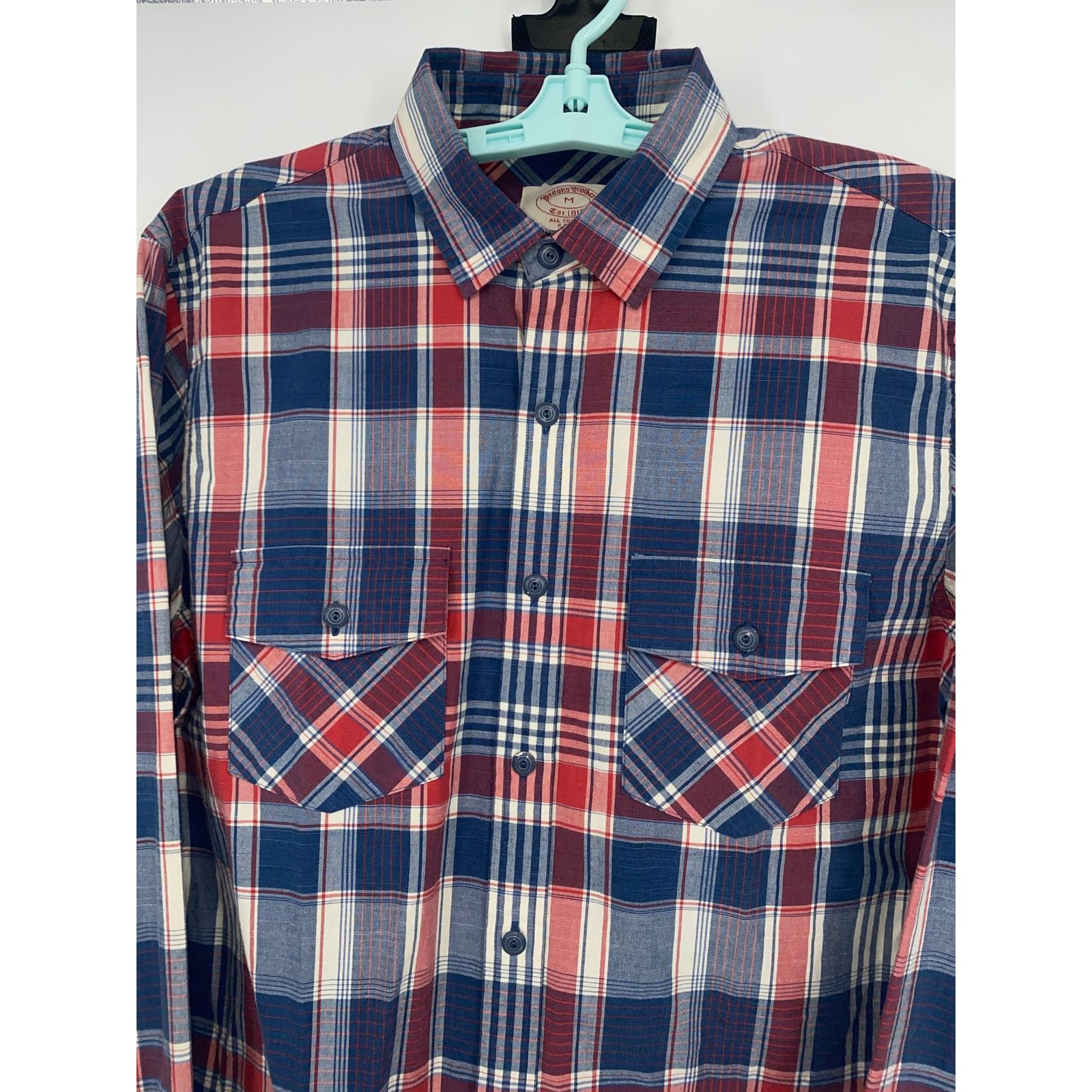 Brooks Brothers Brooks Brothers Red White Blue Plaid Long Sleeve Shirt Mens Size US M / EU 48-50 / 2 - 2 Thumbnail