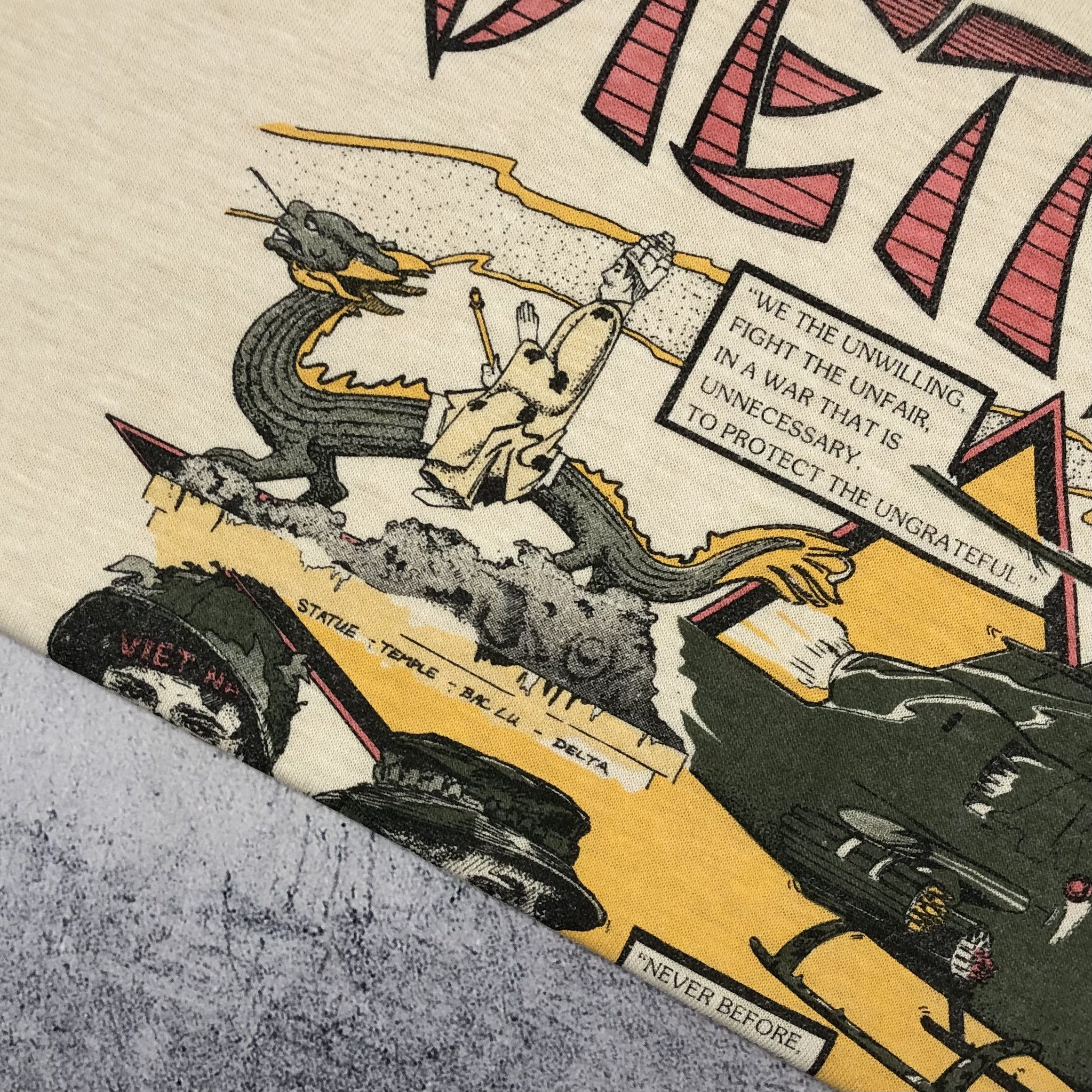 Vintage 90s Vietnam Vets Lest We Forget R. Wetzel Tee Size US L / EU 52-54 / 3 - 3 Thumbnail