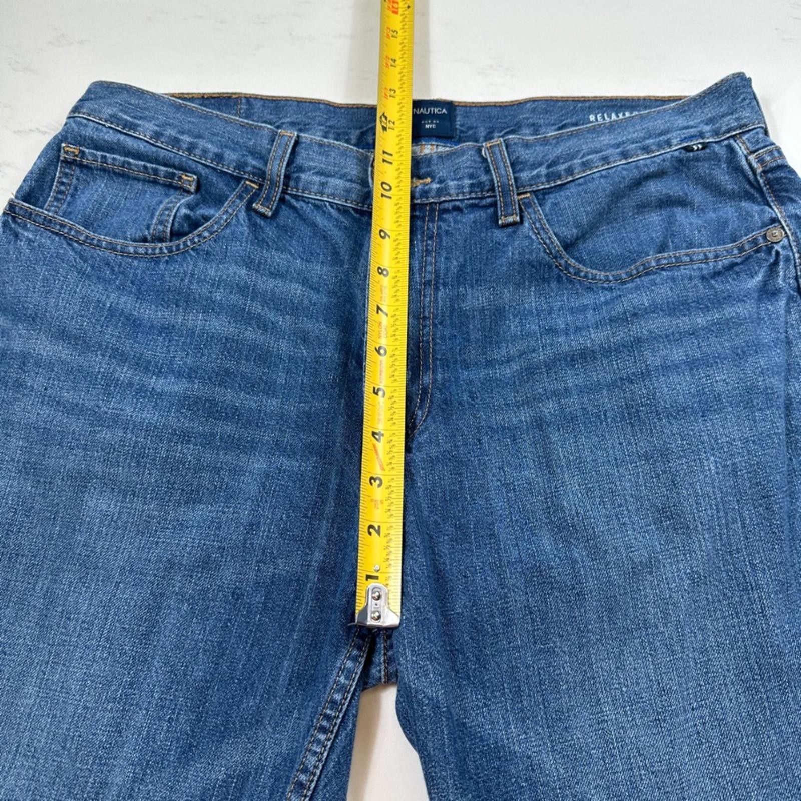 Nautica Nautica Jeans Mens 33x30 Blue Relaxed Fit Straight Medium Size US 33 - 8 Thumbnail