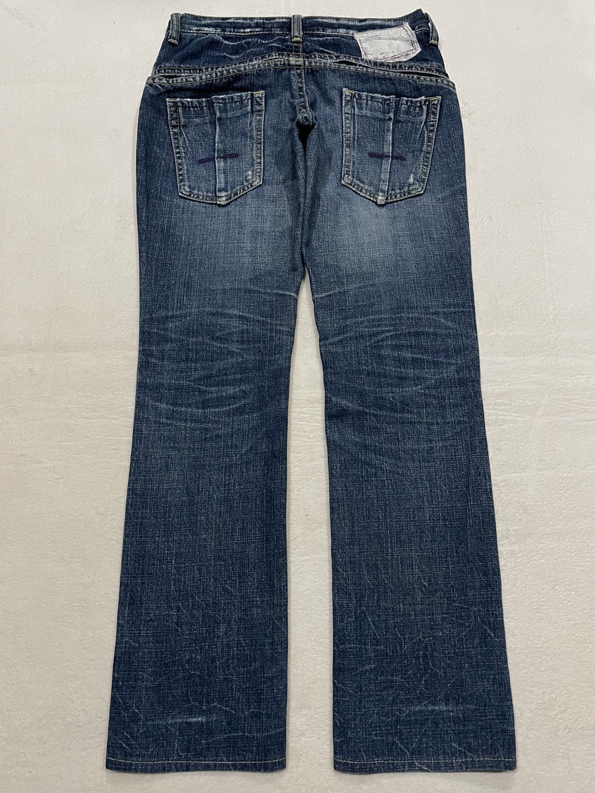 Japanese Brand Vintage Japanese Brand Straight Cut Distressed Faded Jeans Size US 30 / EU 46 - 12 Thumbnail
