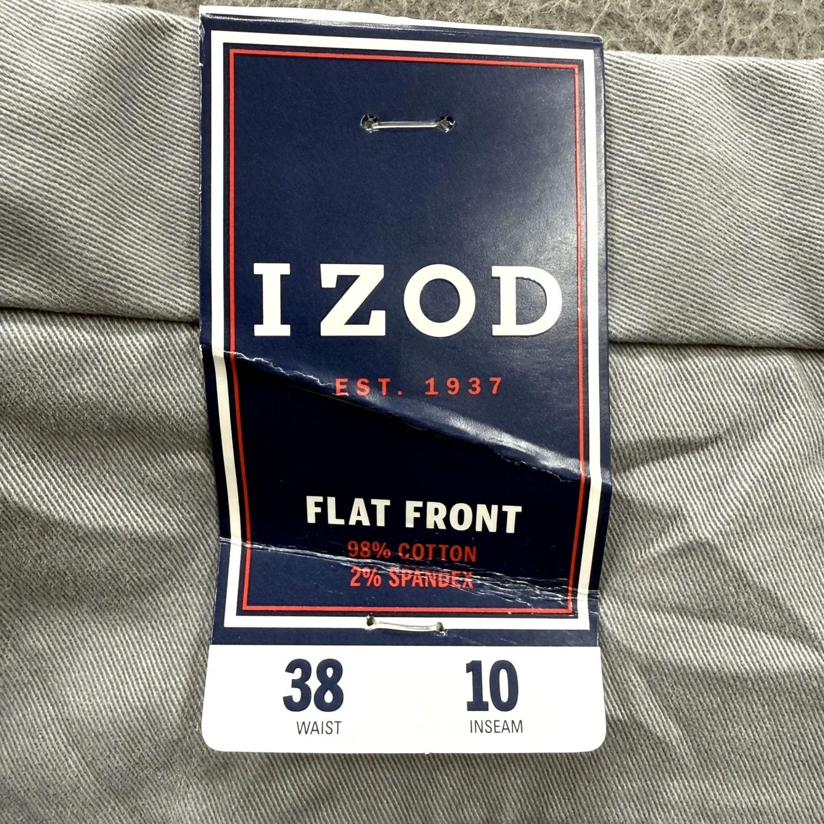 Izod IZOD Mens Flat Front Chino Shorts 38 Gray 10 Inseam Stretch Cotton Casual Summer Mens Size US 38 / EU 54 - 6 Thumbnail