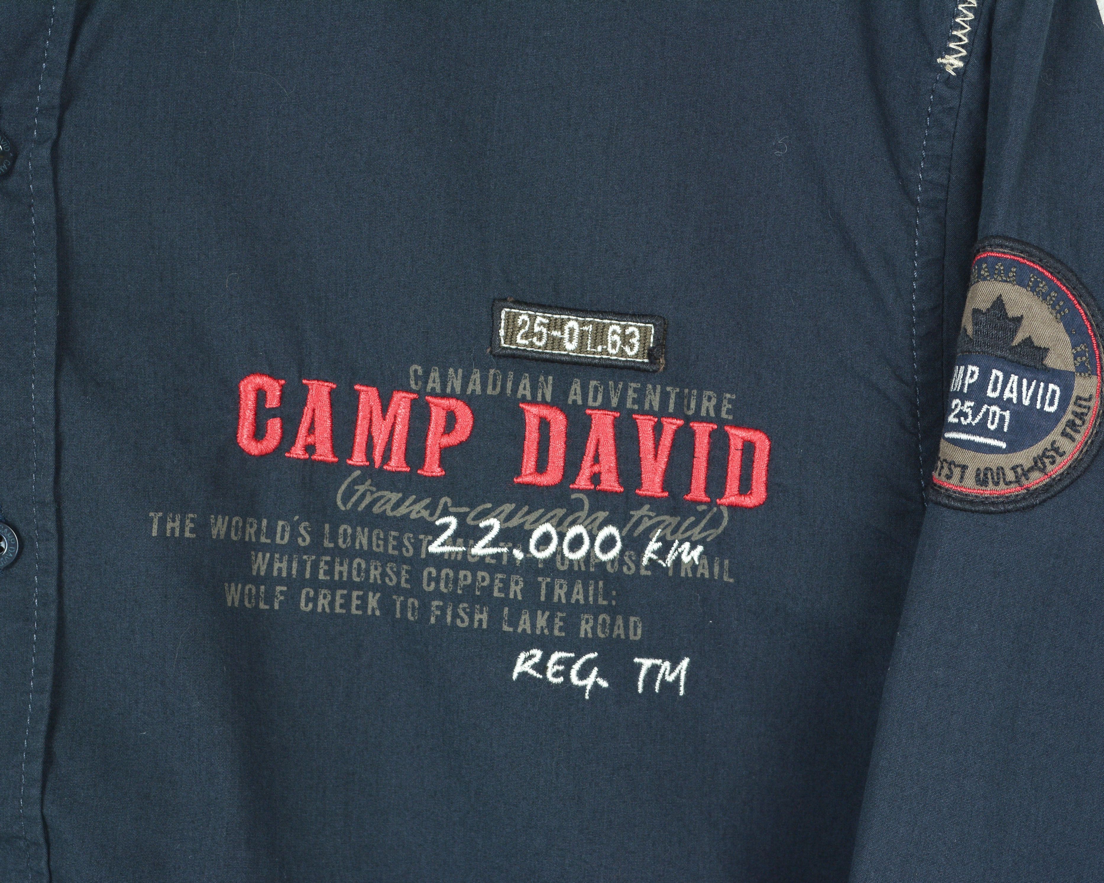 Camp David Button Up Regular Fit Shirt Formal Blue Embroidery Casual Size US XL / EU 56 / 4 - 3 Thumbnail