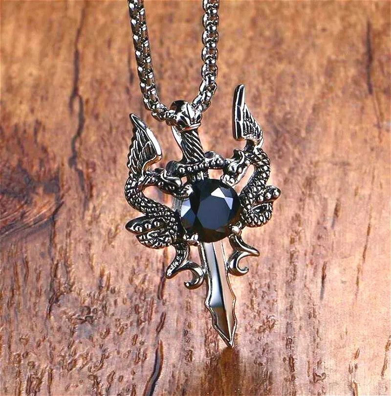 Jewelry Dragon Sword Necklace Size ONE SIZE - 1 Thumbnail