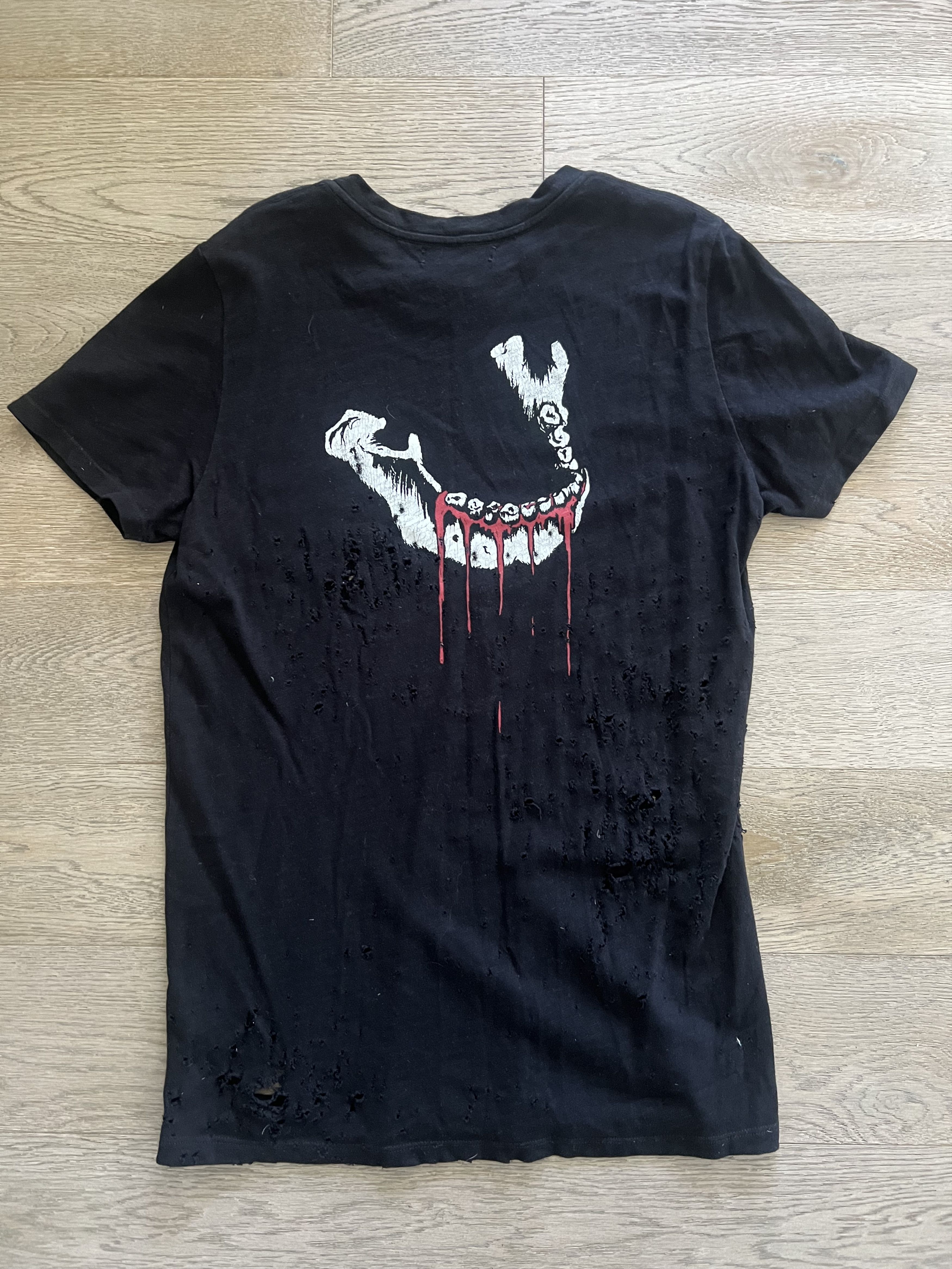 Amiri Amiri Jaw Print Distressed T Shirt Size US L / EU 52-54 / 3 - 4 Thumbnail