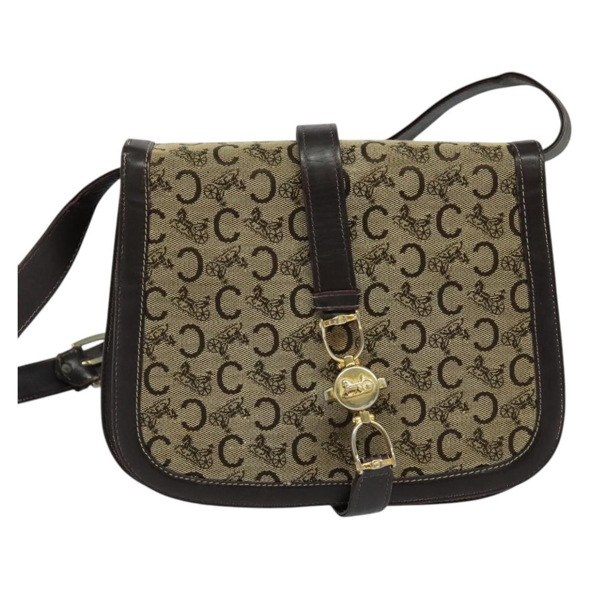 Celine CELINE C Sulky Shoulder Bag Canvas Brown Gold Size ONE SIZE - 2 Thumbnail