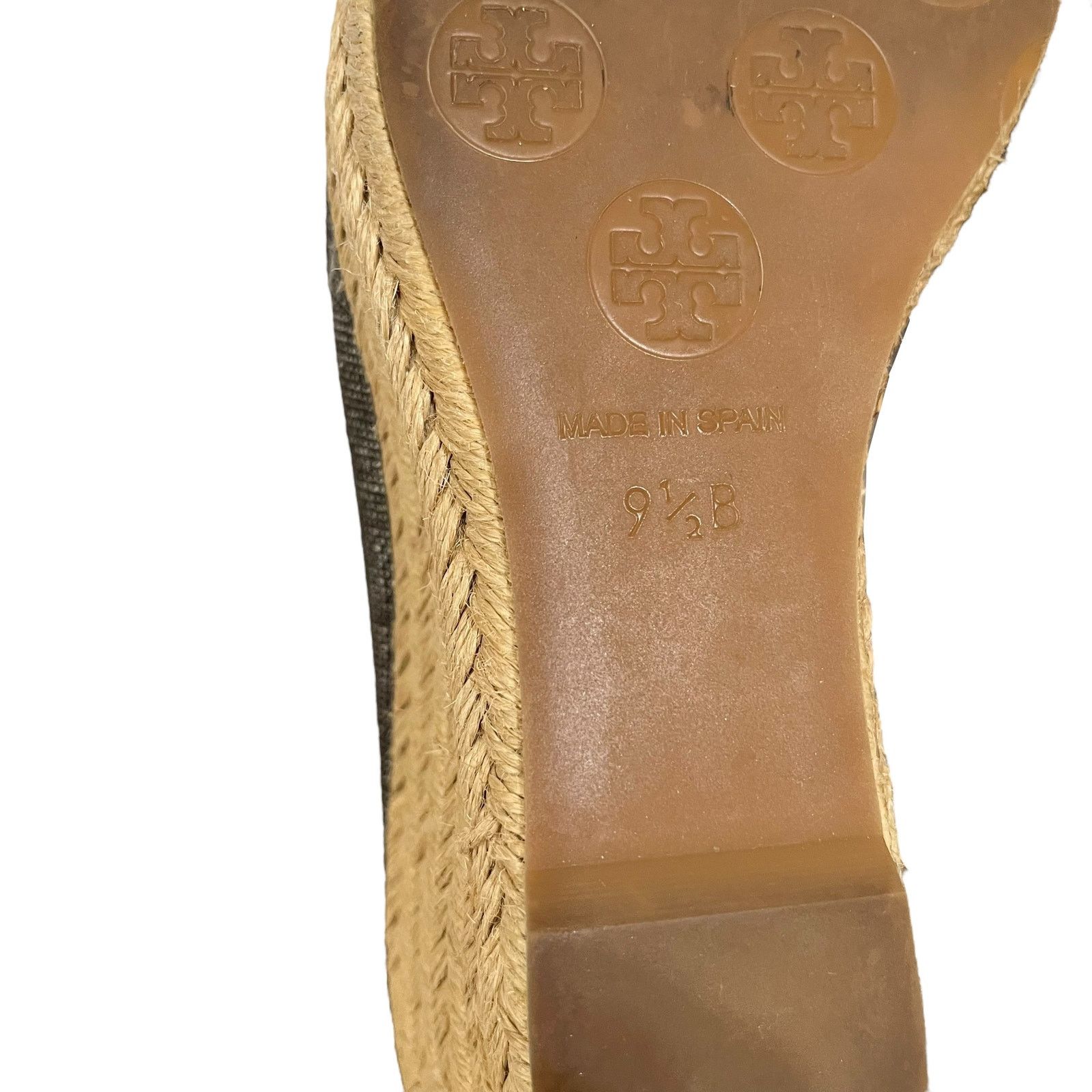 Tory Burch Tory Burch Filipa Pewter Linen Espadrille Wedges Heels Size US 9.5 / IT 39.5 - 7 Thumbnail