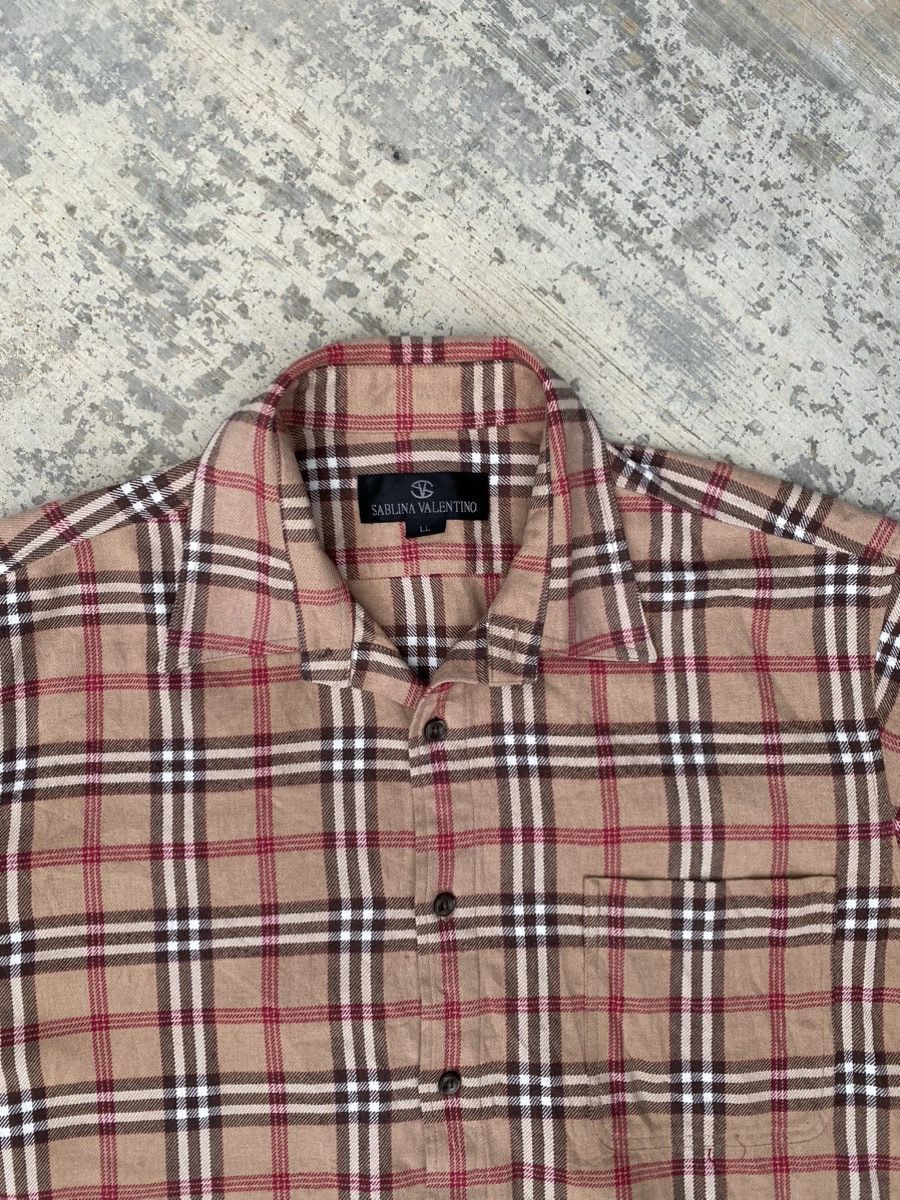 Japanese Brand Sablina Valentino nova check long sleeve shirts flannel Size US L / EU 52-54 / 3 - 3 Thumbnail