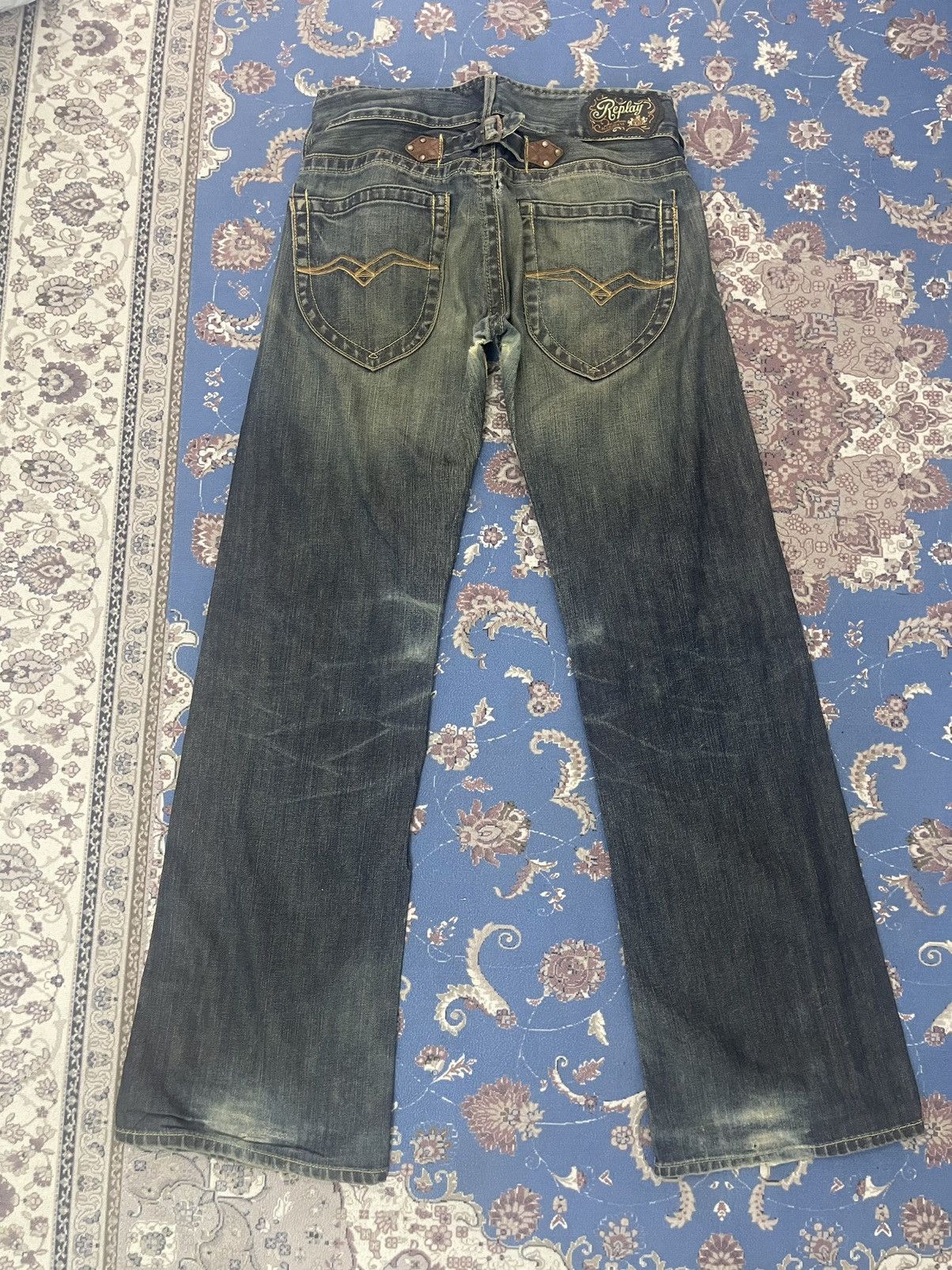 Japanese Brand × Replay × Vintage ❌SUMMER SALE❌ REPLAY DISTRESSED JEANS FLARE DENIM Size US 30 / EU 46 - 4 Thumbnail