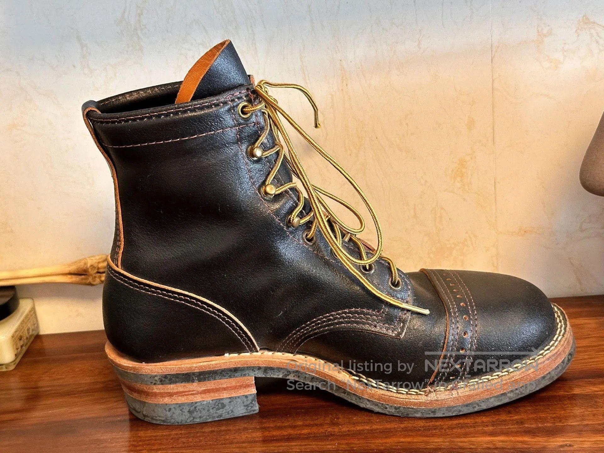 WESCO Wesco Warren Navy Waxed Leather Shoes. Size US 8.5 / EU 41-42 - 4 Thumbnail