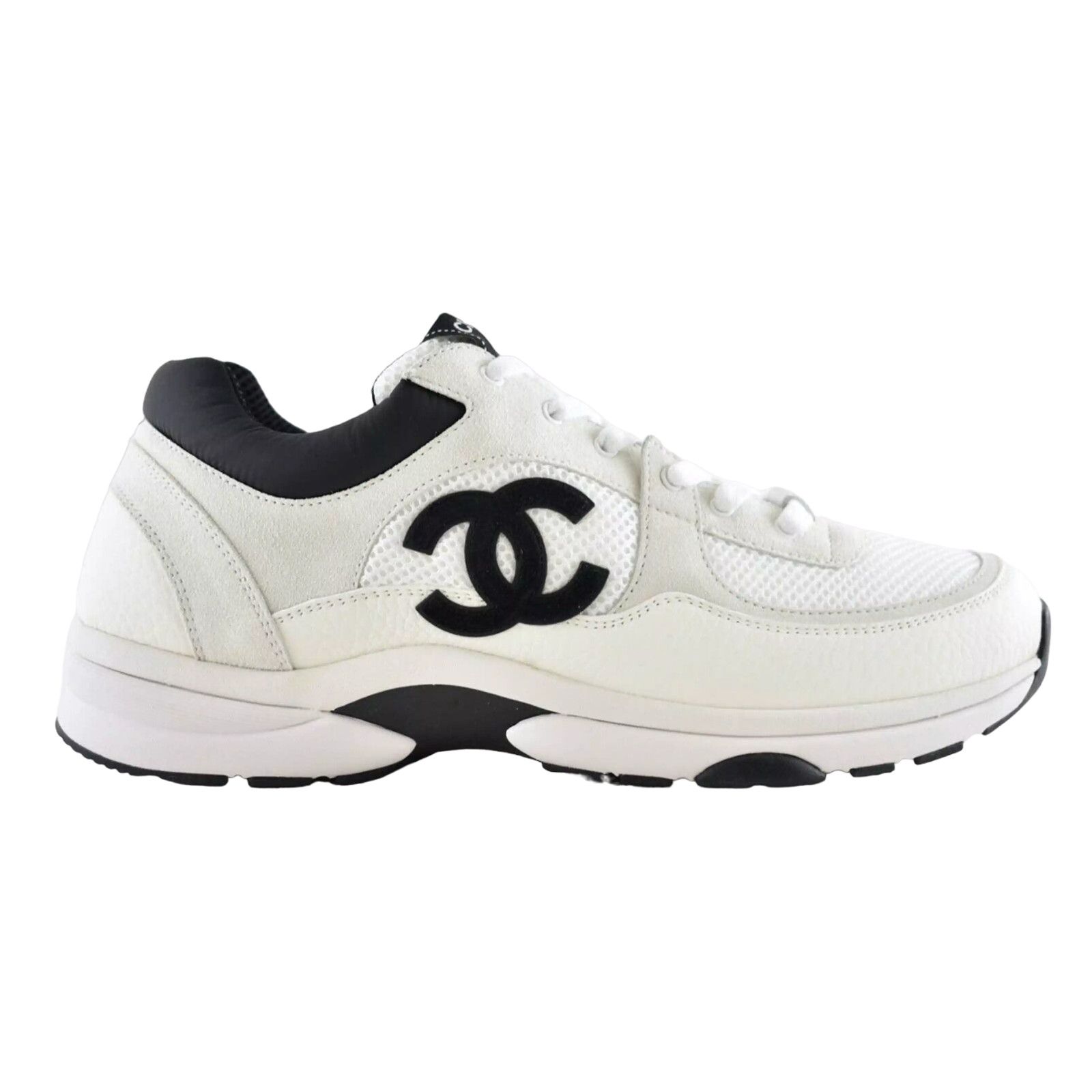 Chanel Chanel Leather CC Logo Low Top Lace Up Trainer Sneaker 44 11 Size US 11 / EU 44 - 1 Thumbnail