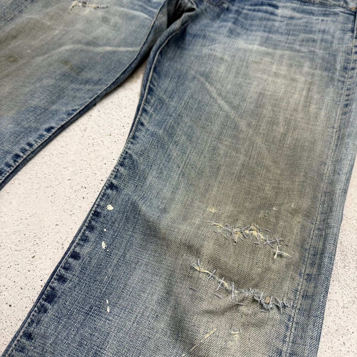 Japanese Brand R. Newbold Distressed Stitching Paint Splitter Denim Pants Size US 33 - 7 Thumbnail