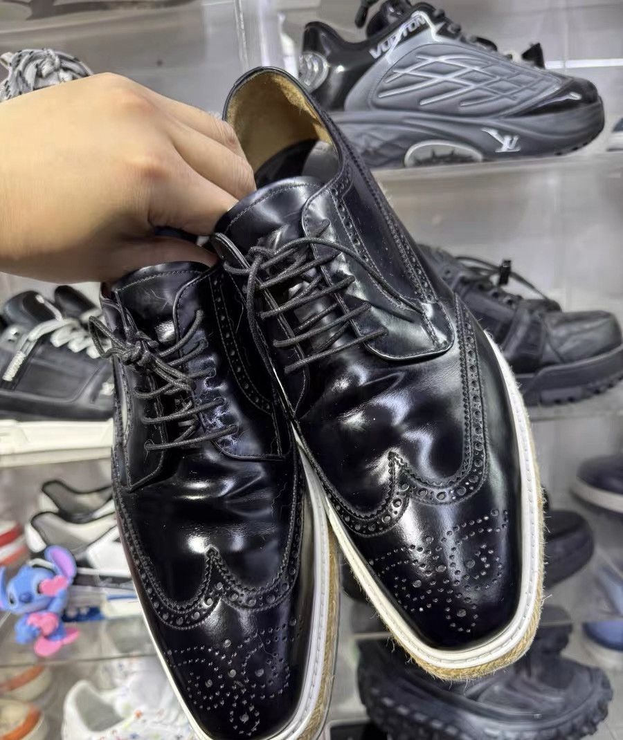 Prada Prada Classic Black Brogue Platform Shoes Size US 10 / EU 43 - 8 Thumbnail