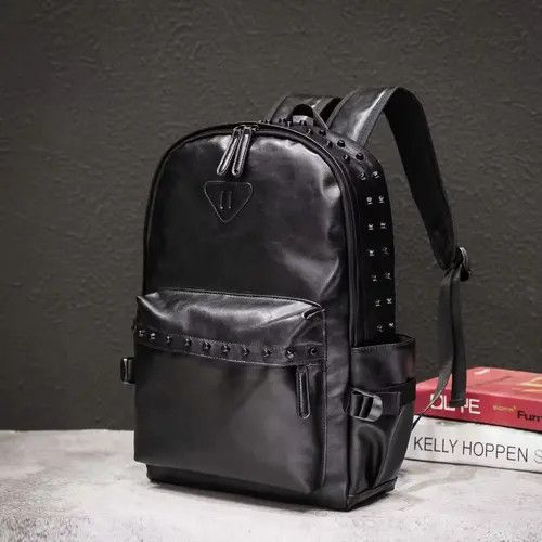 VIBE Gothic Punk PU Leather Rivets Backpacks Size ONE SIZE - 2 Thumbnail