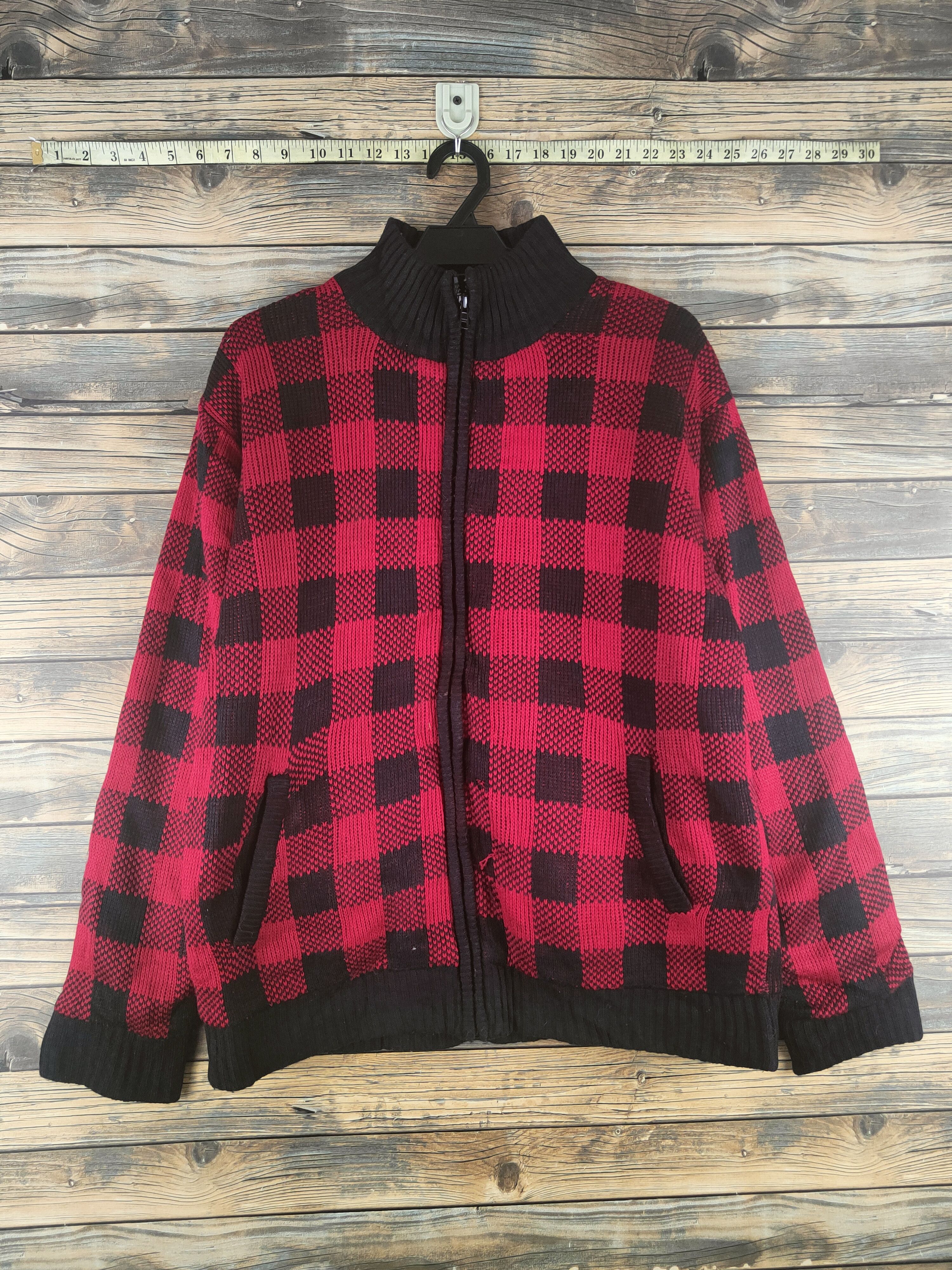Japanese Brand DL Generate Red Black Knitwear Sweaters #46-476 Size US L / EU 52-54 / 3 - 1 Thumbnail