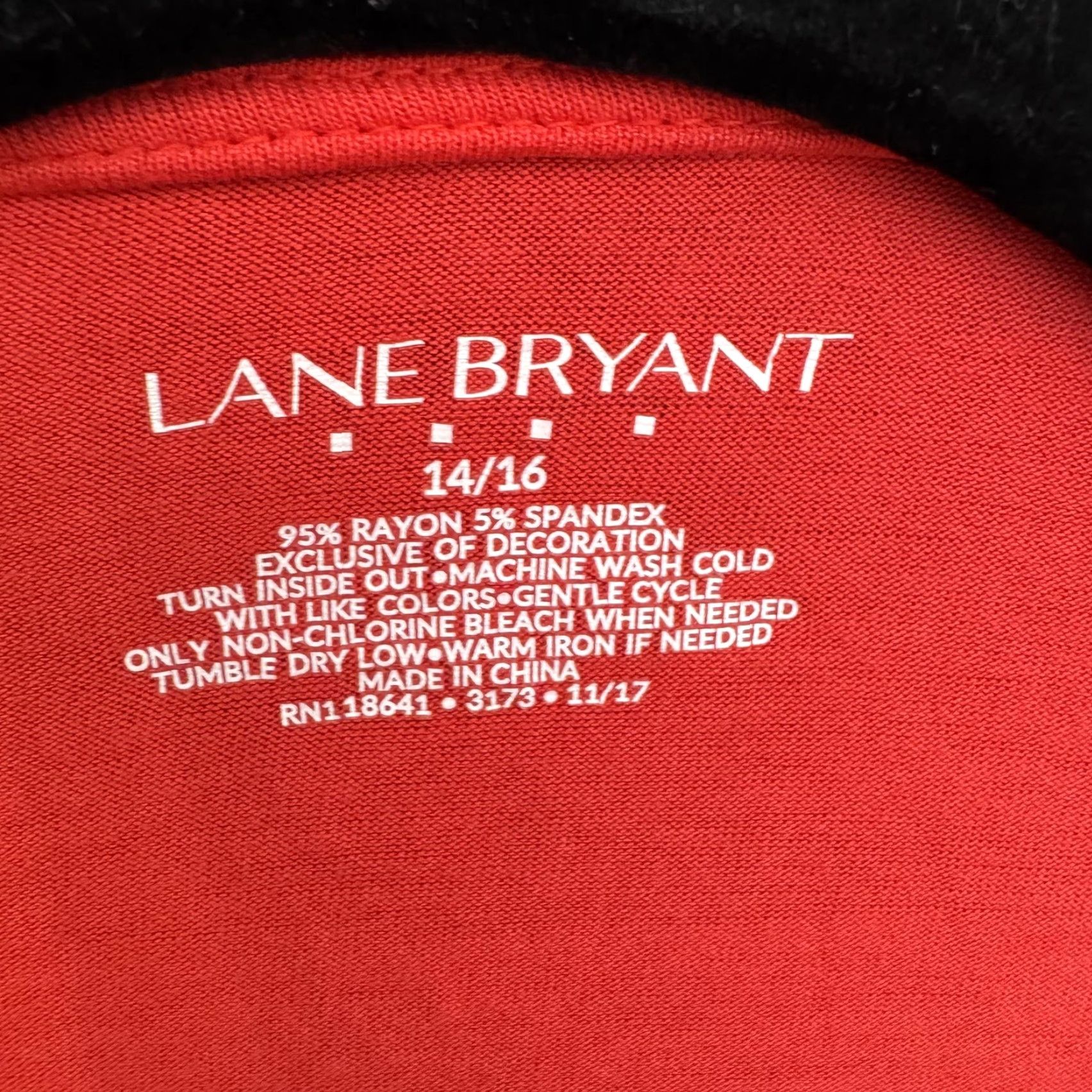 Vintage Lane Bryant Cardigan Womens 14/16 Red Open Front Lace Hem 3/4 Sleeve Boho Drape Size XL / US 12-14 / IT 48-50 - 5 Thumbnail