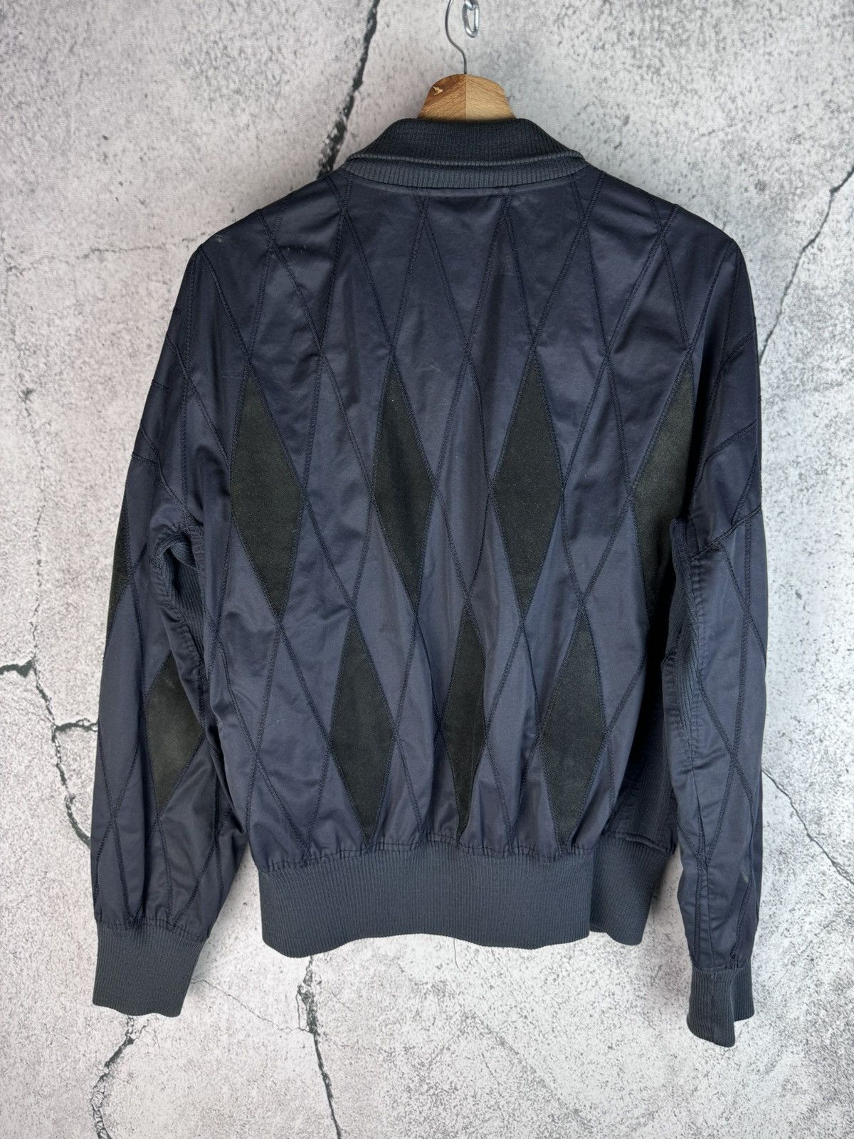 Vintage Vintage leather Designer diamond pattern Biker Jacket Size US M / EU 48-50 / 2 - 2 Thumbnail